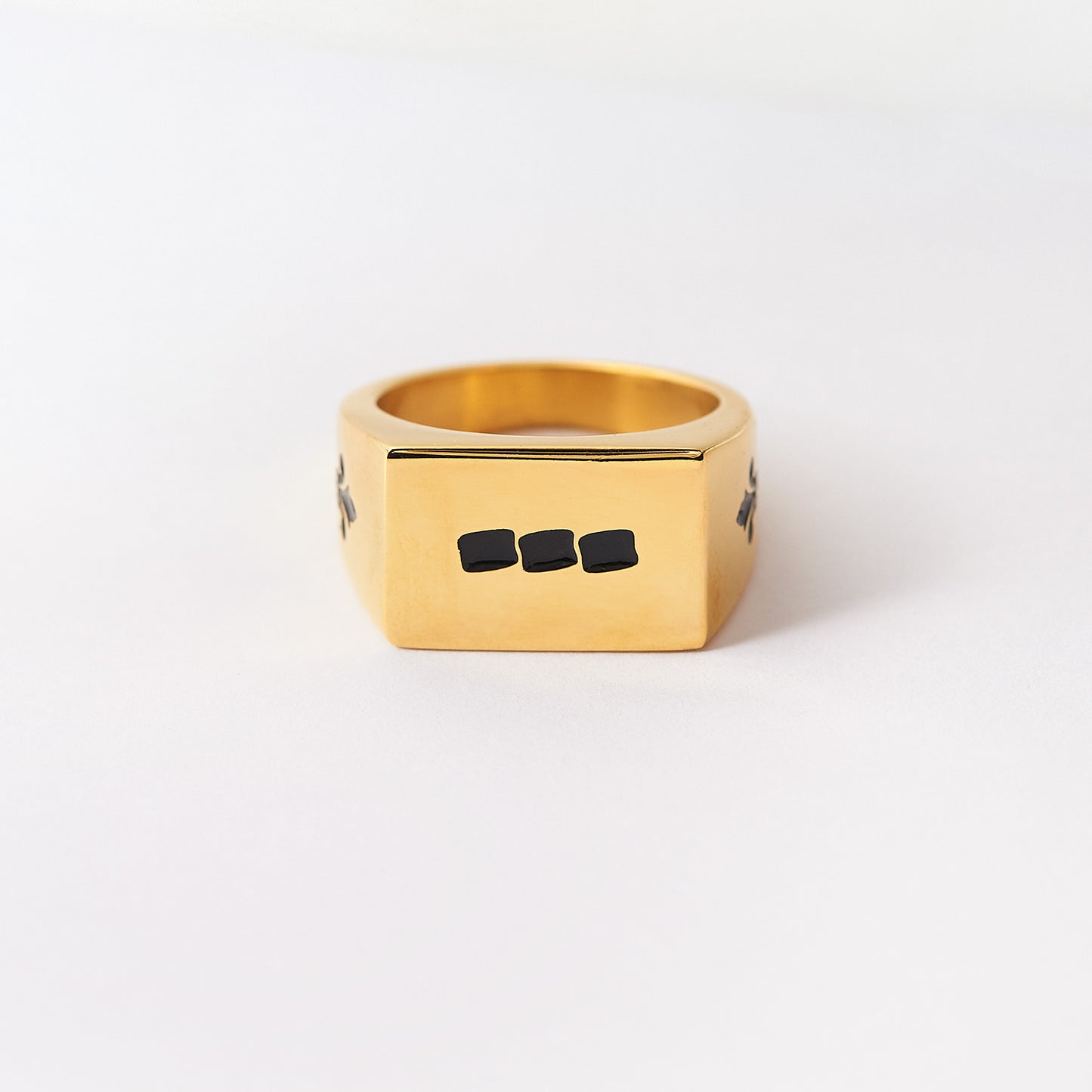 Stainless Steel Fleur De Lis Needle Stripe Pattern Biker Style Ring