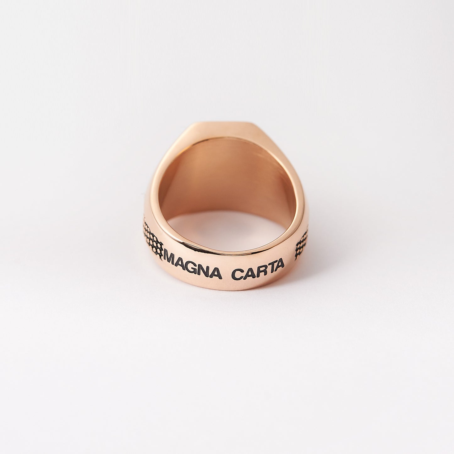 Stainless Steel Hexagon Crest Flat Top Biker Style Polished Ring