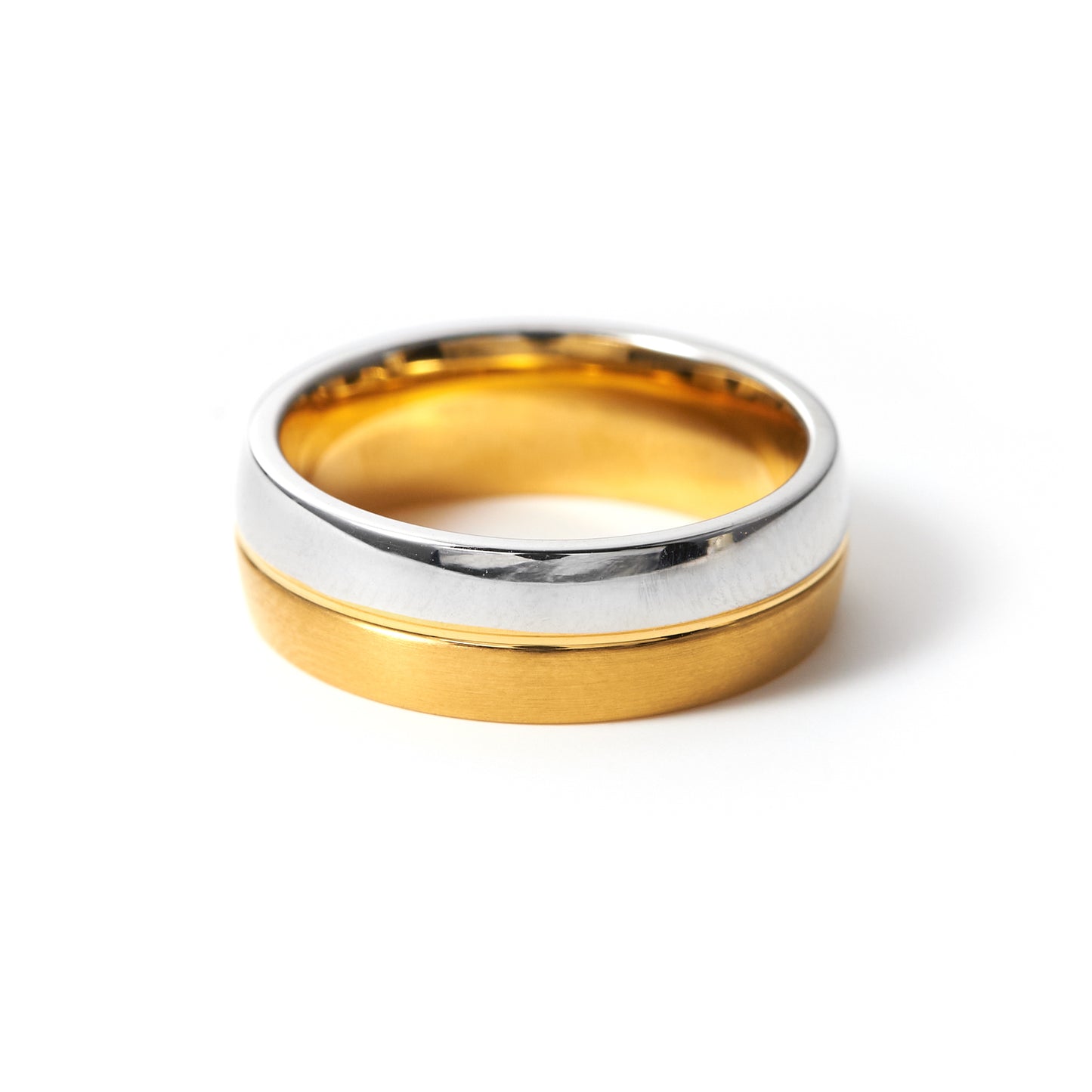 18K Gold Plated AAA Cz Band Women's Stainless Steel Engagement Ring