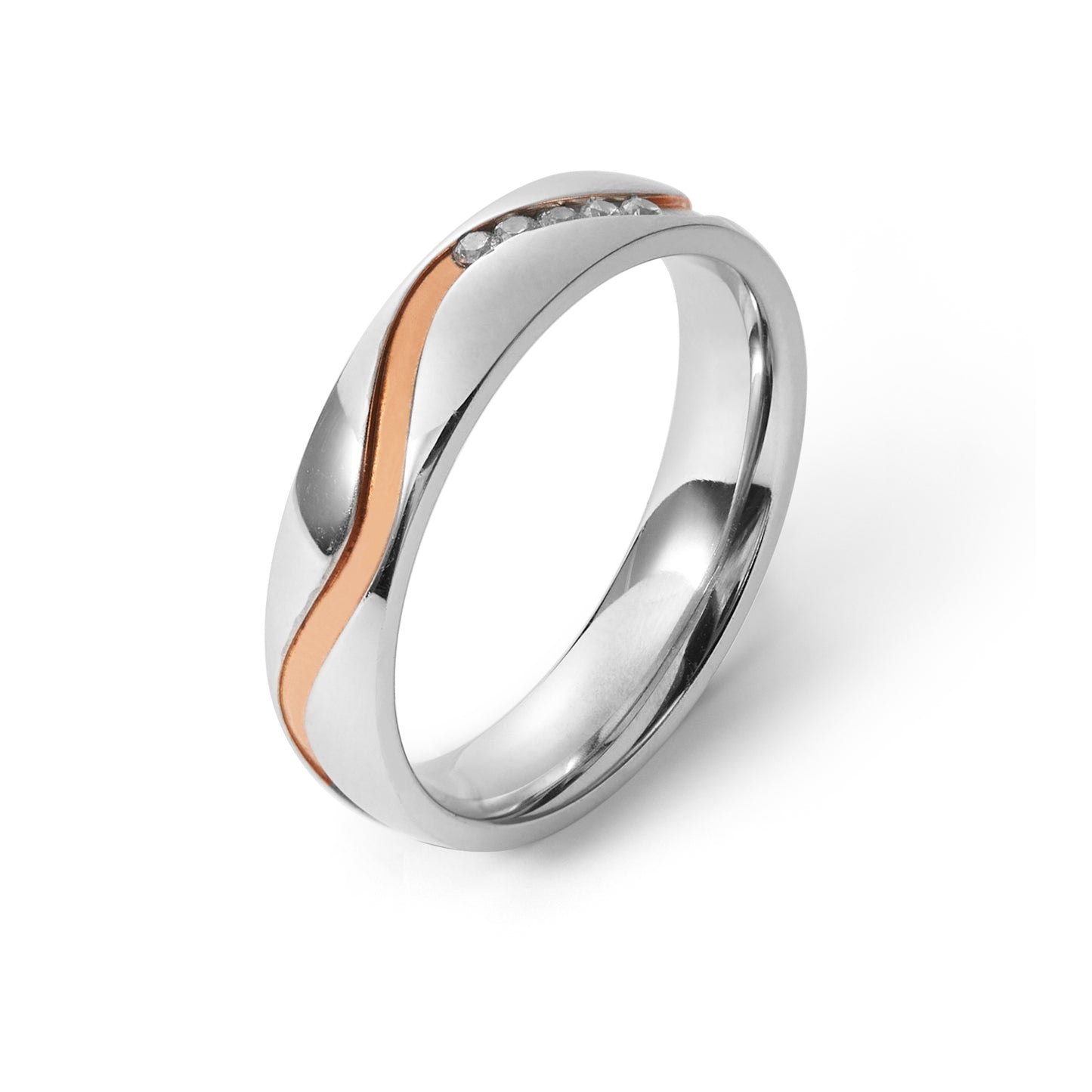 Wedding Band With Rose Gold