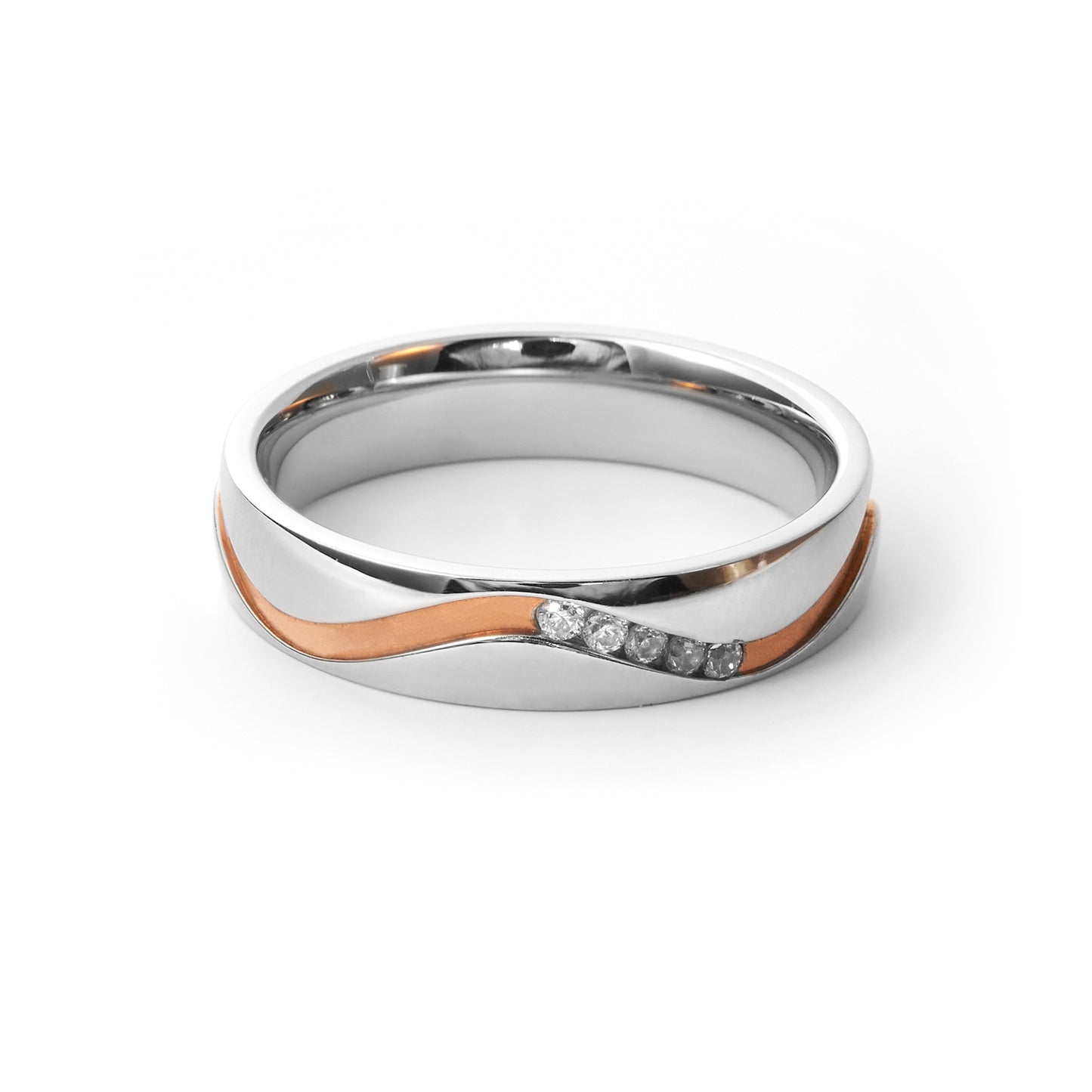 Wedding Band With Rose Gold