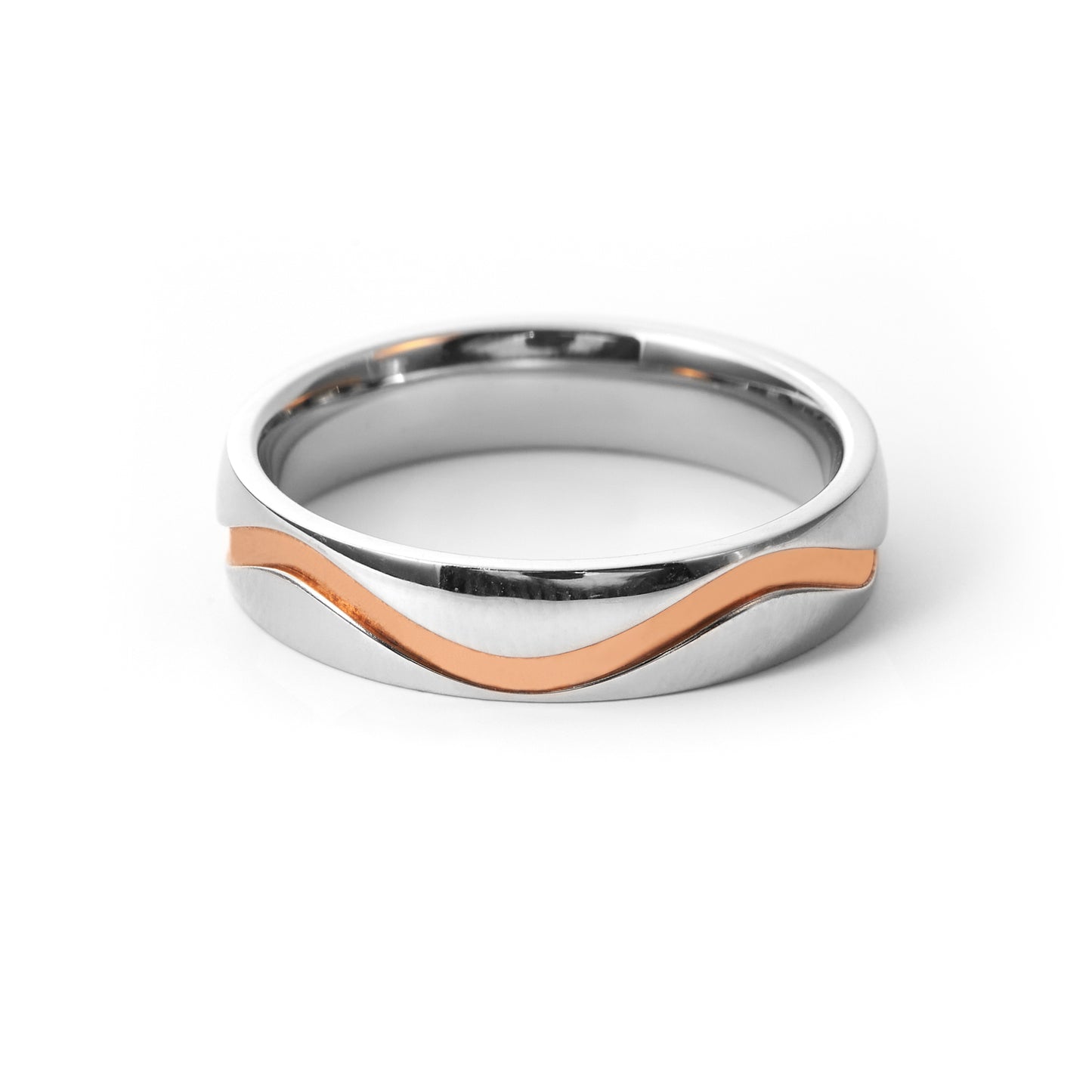 Wedding Band With Rose Gold