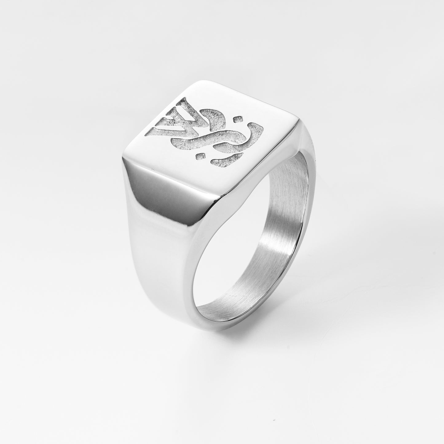 Wholesale 26 Letters Stainless Steel Signet Blank Jewelry 18mm Initial Engrave Custom Rings For Men