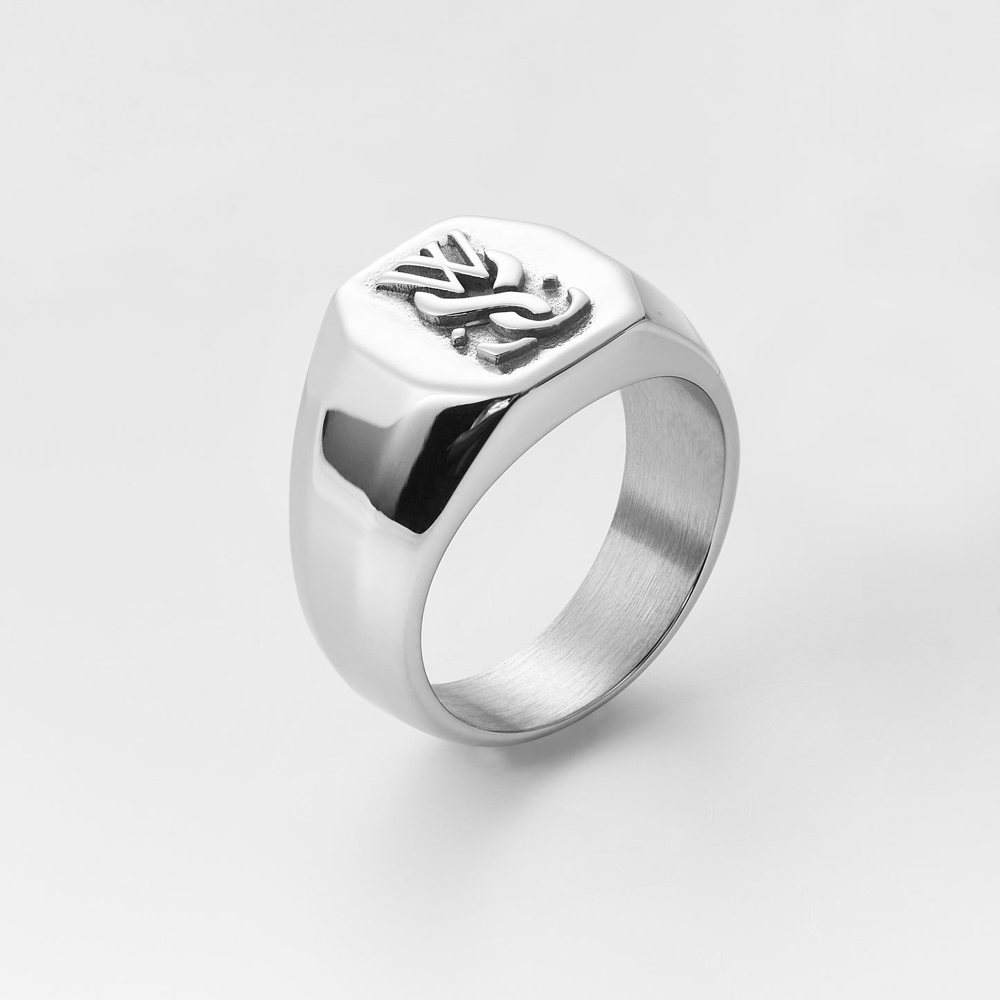 Wholesale 26 Letters Stainless Steel Signet Blank Jewelry 18mm Initial Engrave Custom Rings For Men
