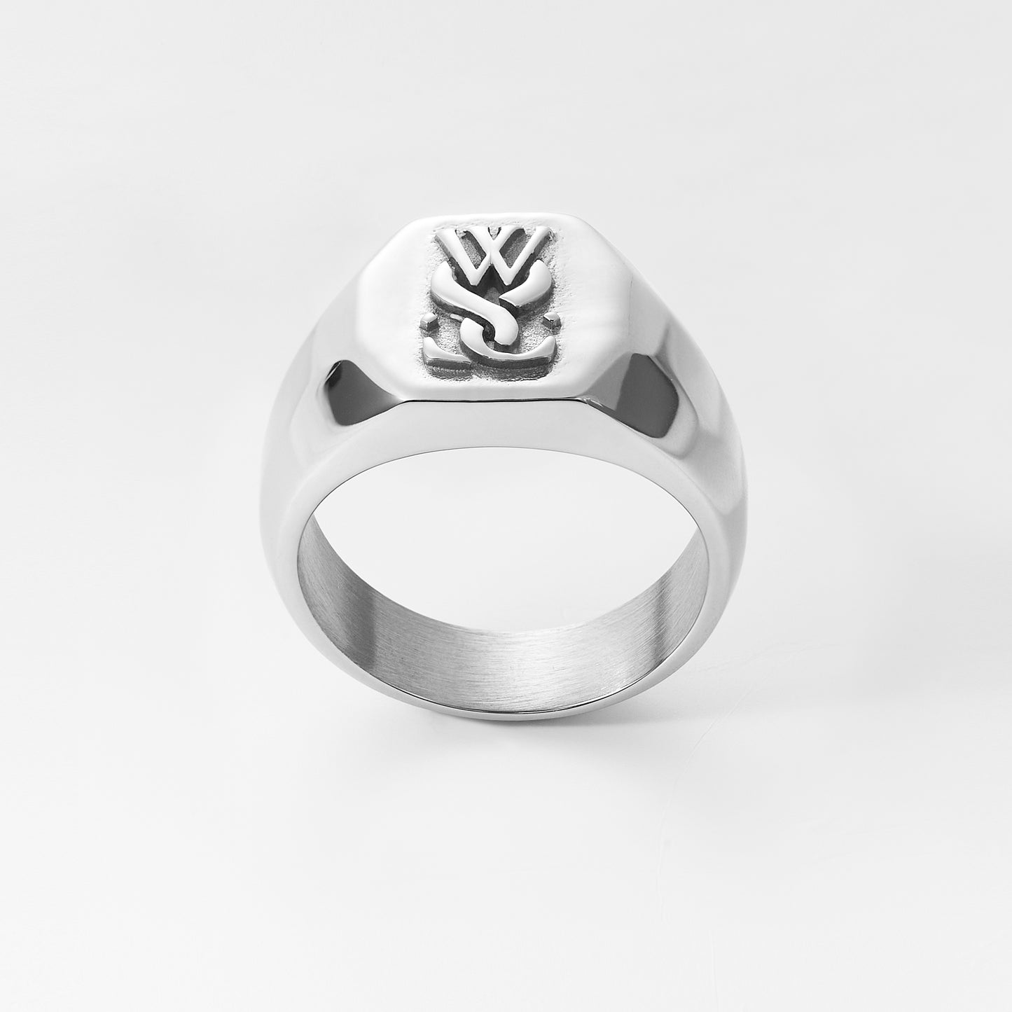 Wholesale 26 Letters Stainless Steel Signet Blank Jewelry 18mm Initial Engrave Custom Rings For Men