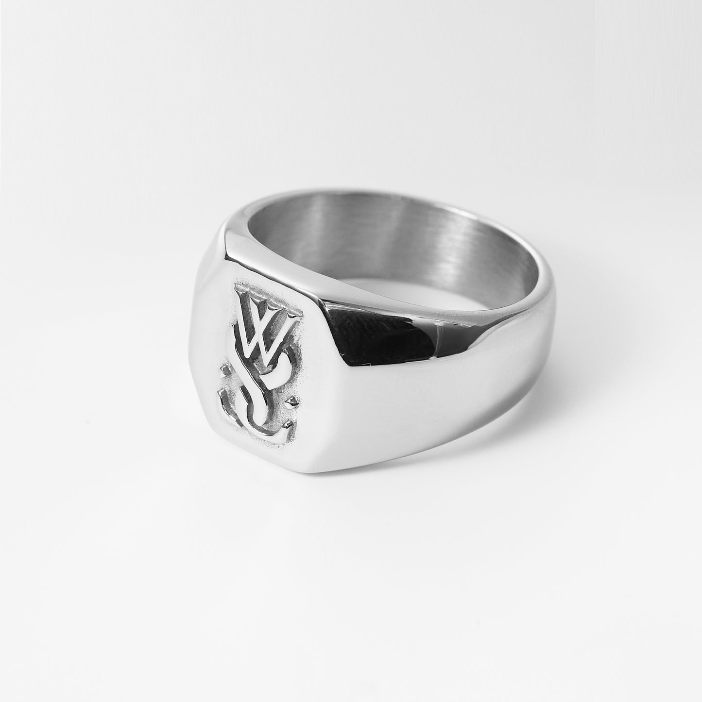 Wholesale 26 Letters Stainless Steel Signet Blank Jewelry 18mm Initial Engrave Custom Rings For Men