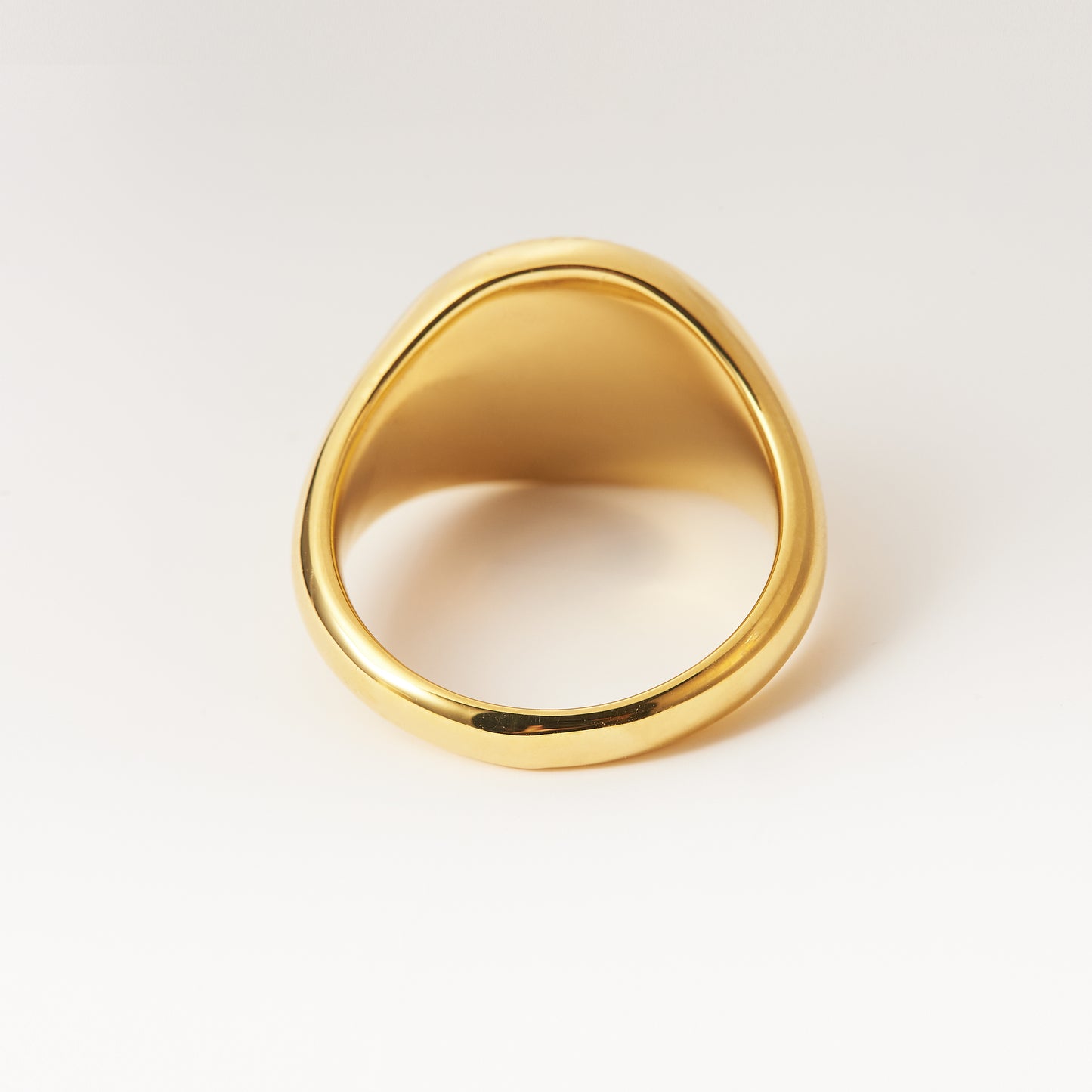 18K Gold Plated Stainless Steel Chunky Ring Handmade Engrave Stamp Ring Vintage Luck Amulet Band Statement Promise Ring Jewelry Gift for Women