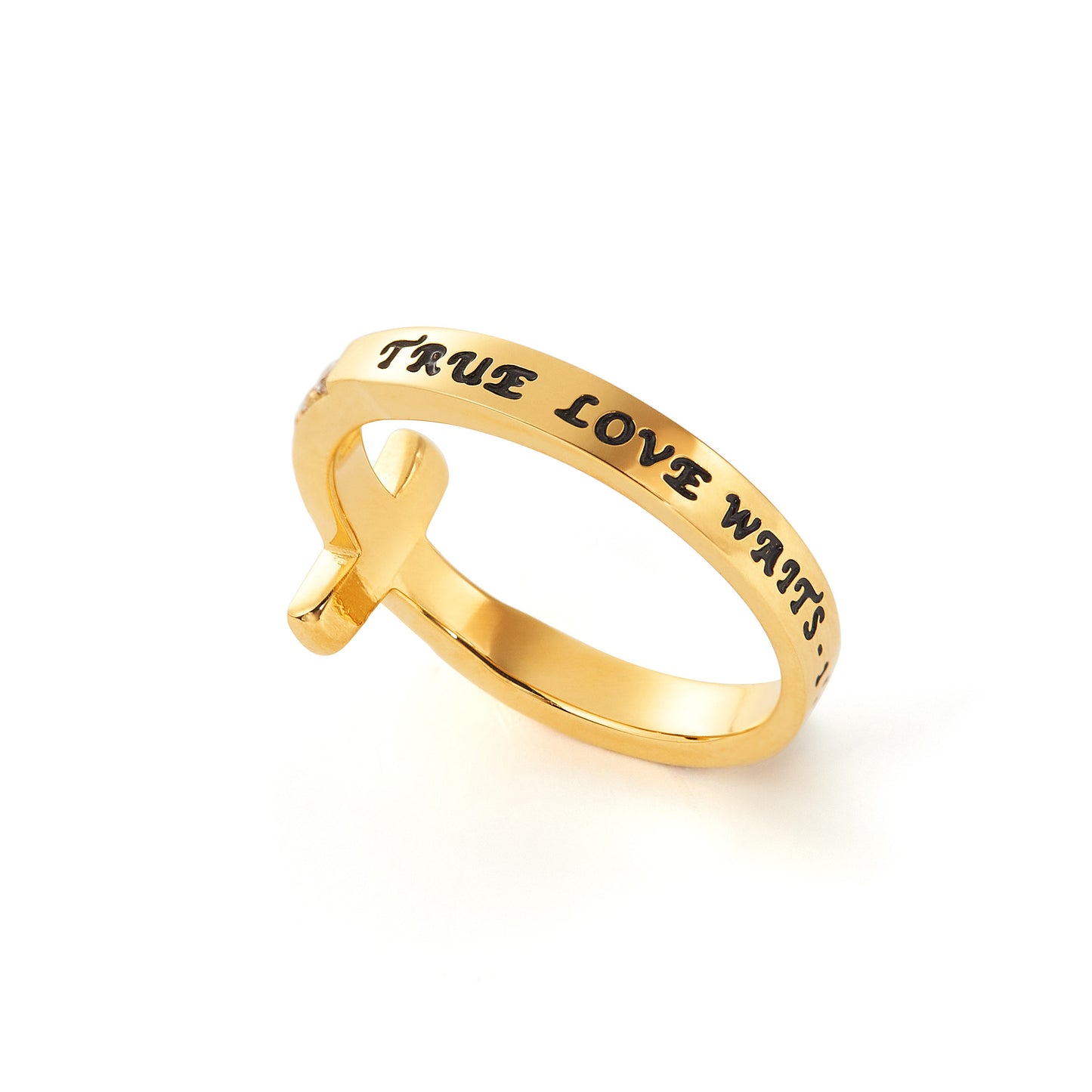 Women's Gold Tone Cross Ring
