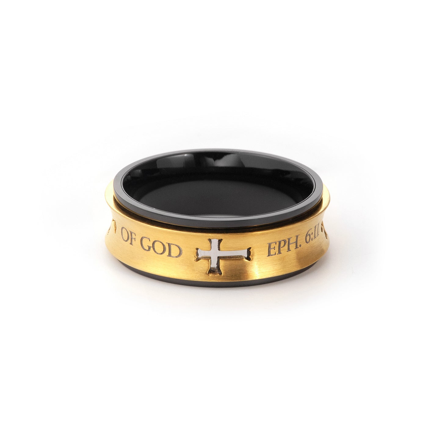 Black Cross Ring Stainless Steel for Men