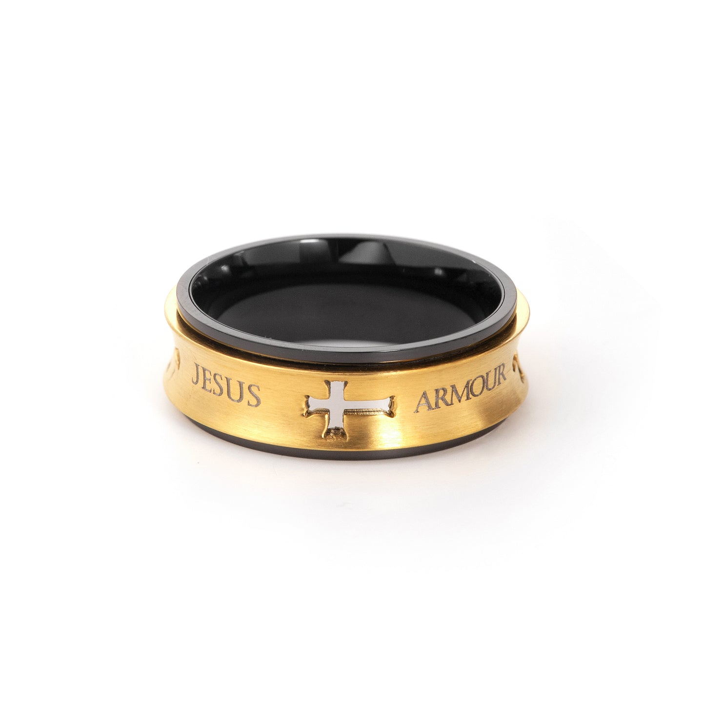 Black Cross Ring Stainless Steel for Men