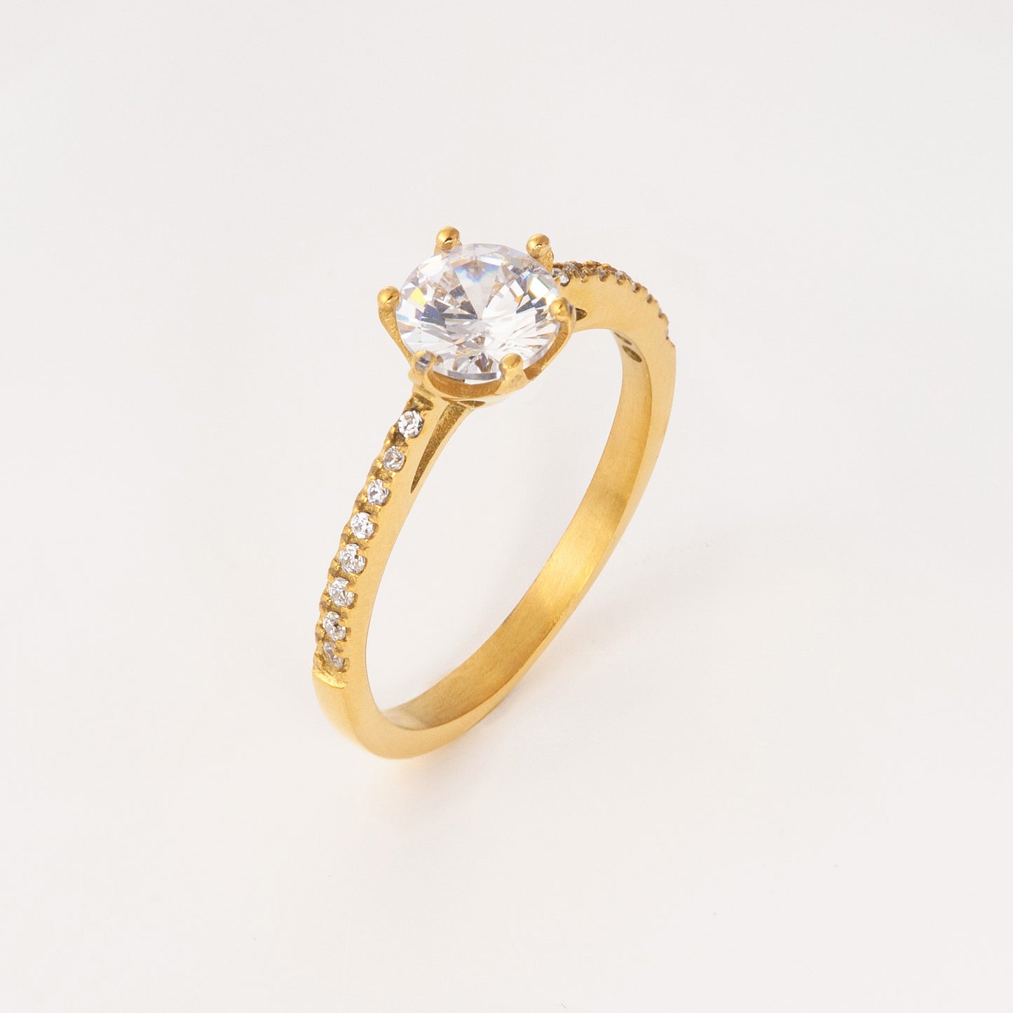 Yellow Gold Ring with Cubic Zirconia