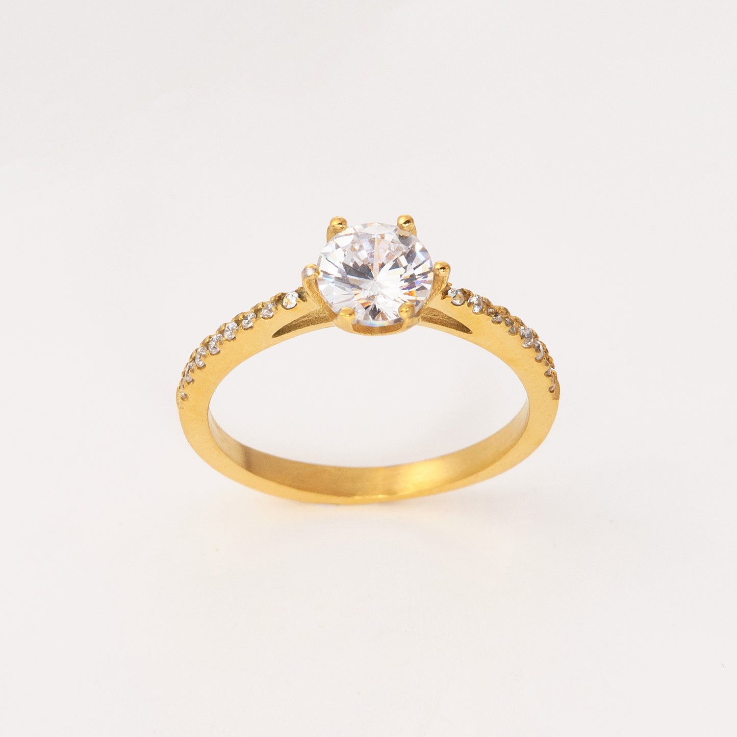Yellow Gold Ring with Cubic Zirconia
