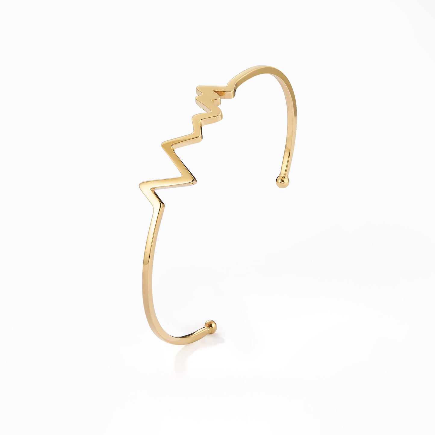 Simple Personality Design ECG Lightning Bracelet Love Couple Heartbeat Frequency Bangle