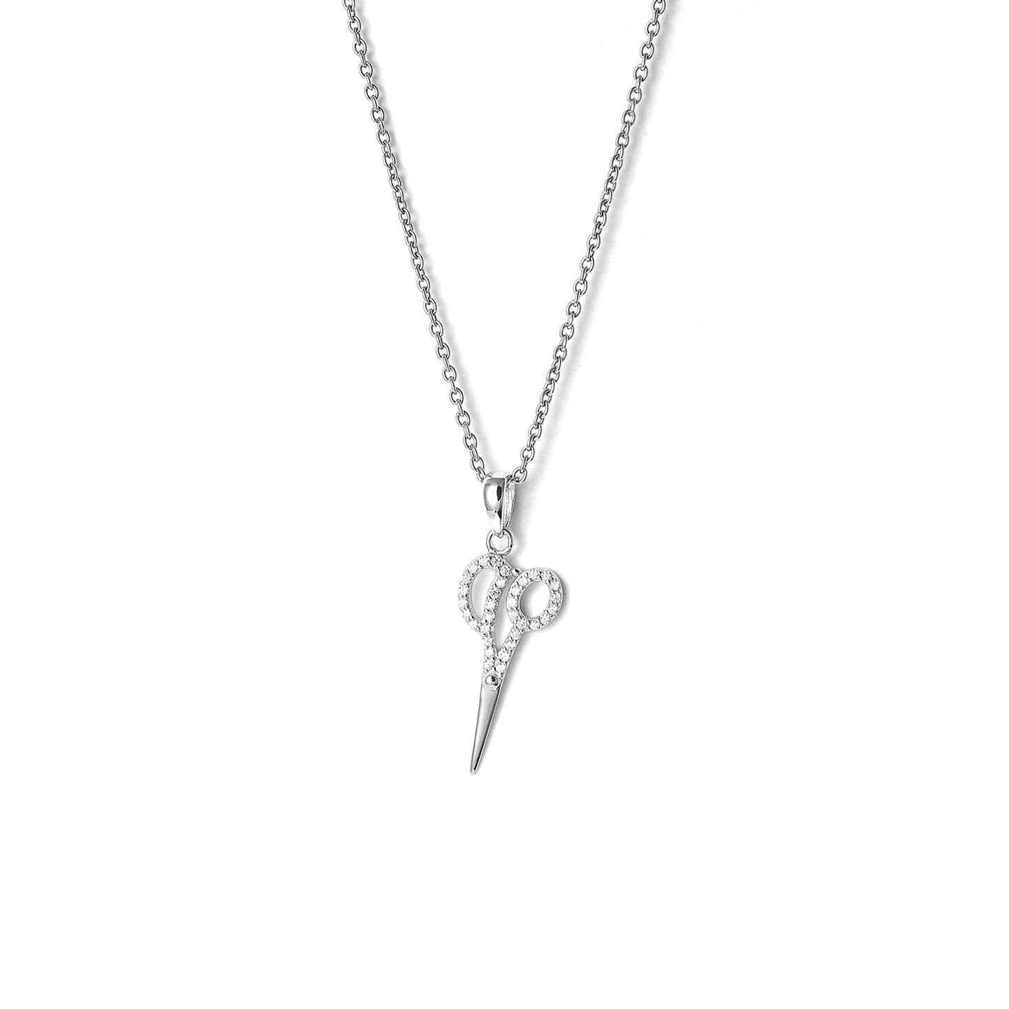 Sterling silver Stainless simple style silver/gold tone fashion scissor pendant with chain