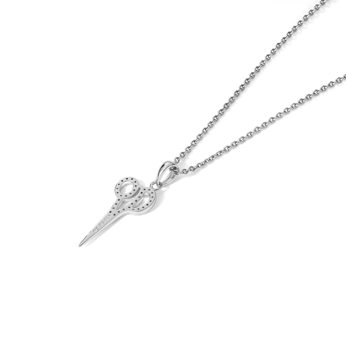 Sterling silver Stainless simple style silver/gold tone fashion scissor pendant with chain