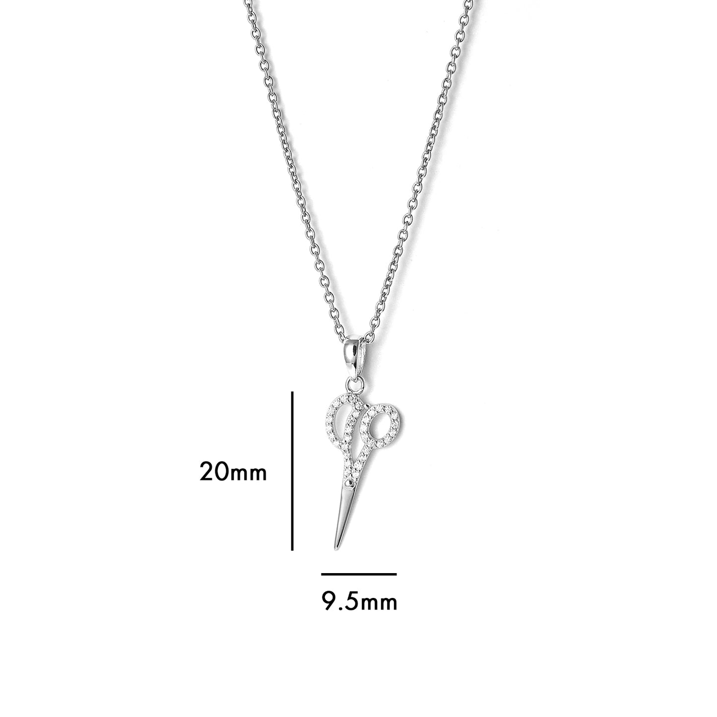 Sterling silver Stainless simple style silver/gold tone fashion scissor pendant with chain