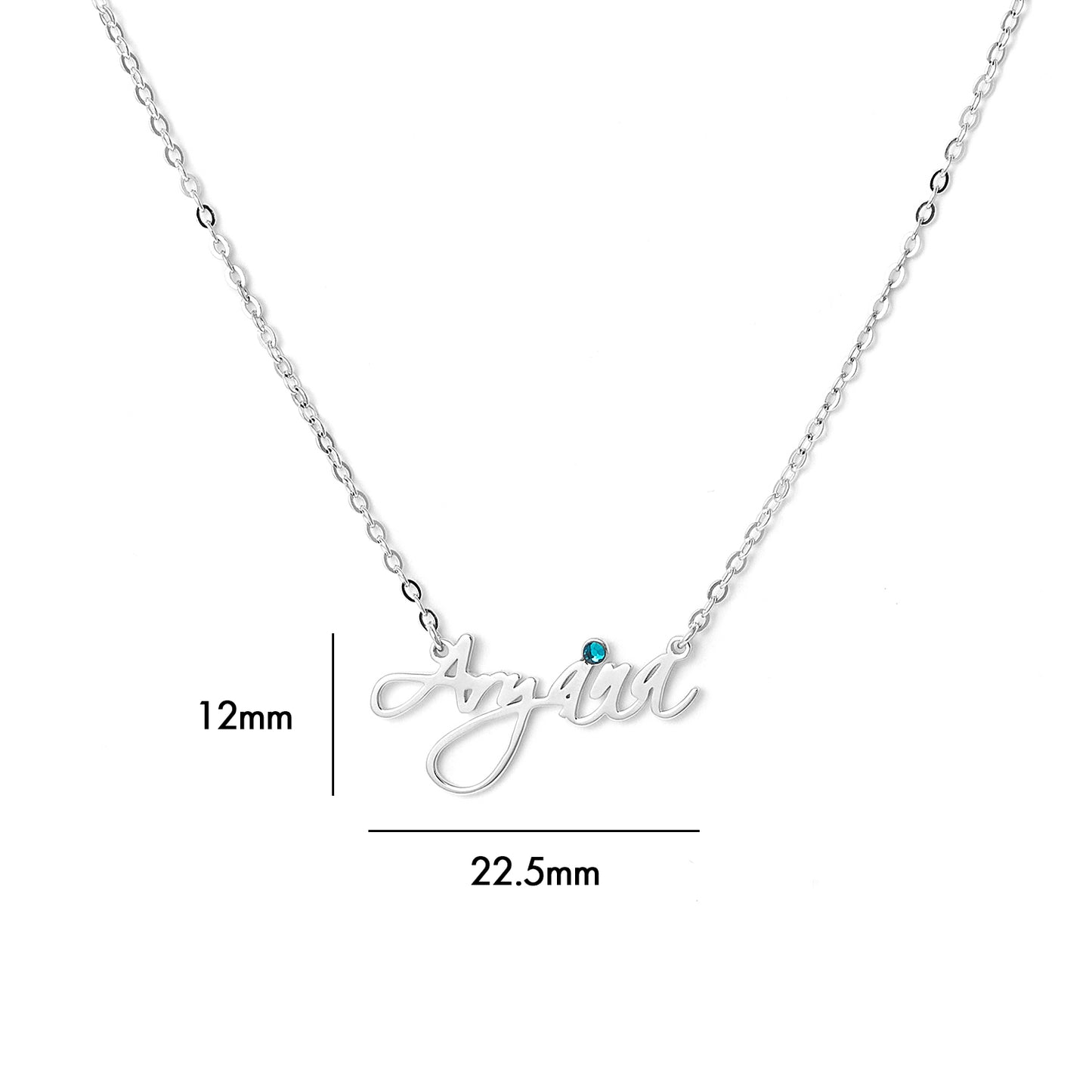 Customization sterling silver letter pendant with 16 inches + 2 inches necklace