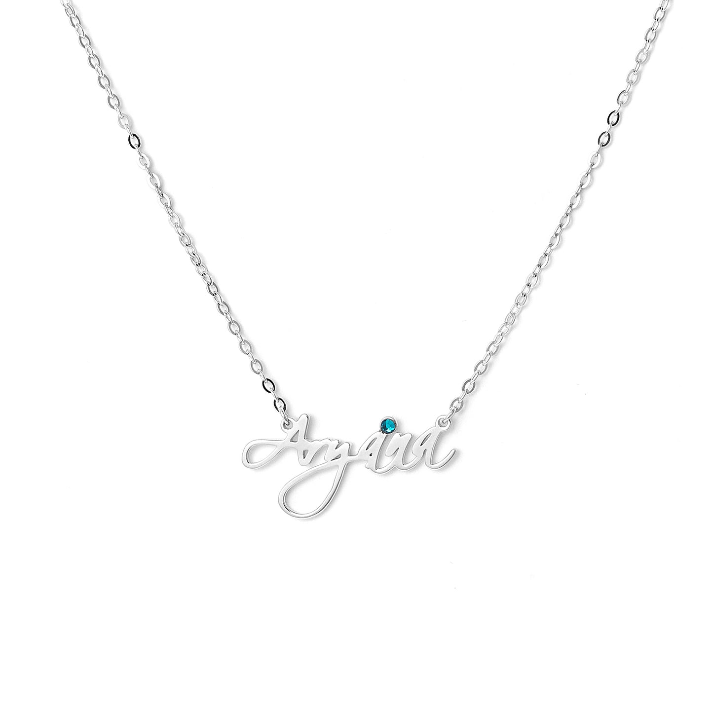 Customization sterling silver letter pendant with 16 inches + 2 inches necklace
