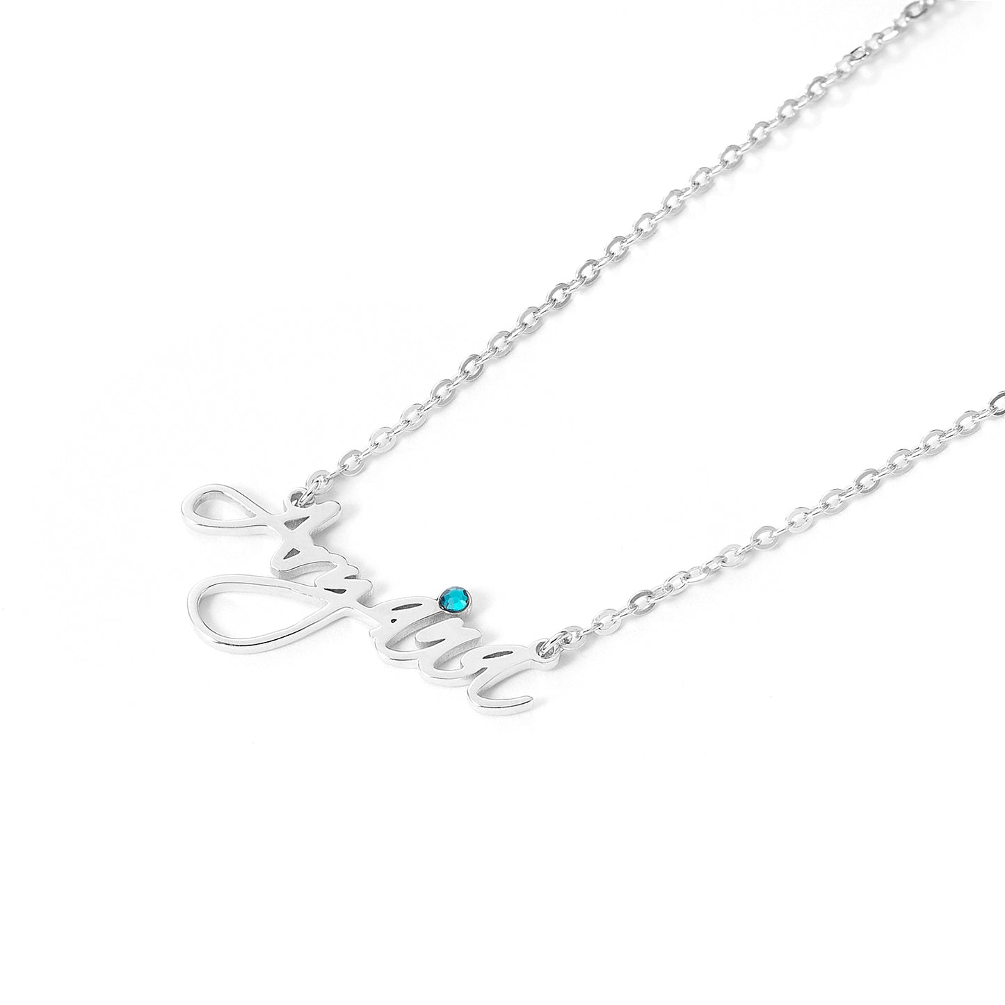 Customization sterling silver letter pendant with 16 inches + 2 inches necklace