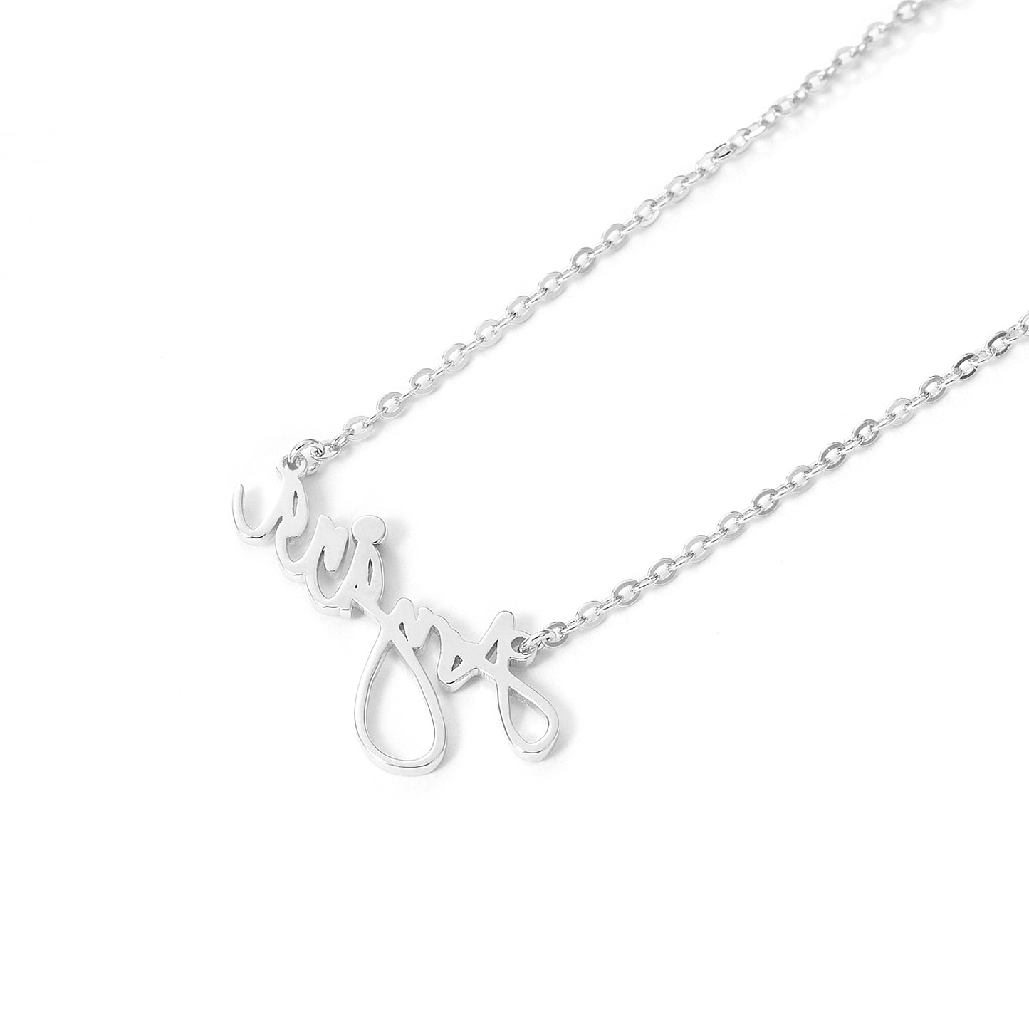 Customization sterling silver letter pendant with 16 inches + 2 inches necklace