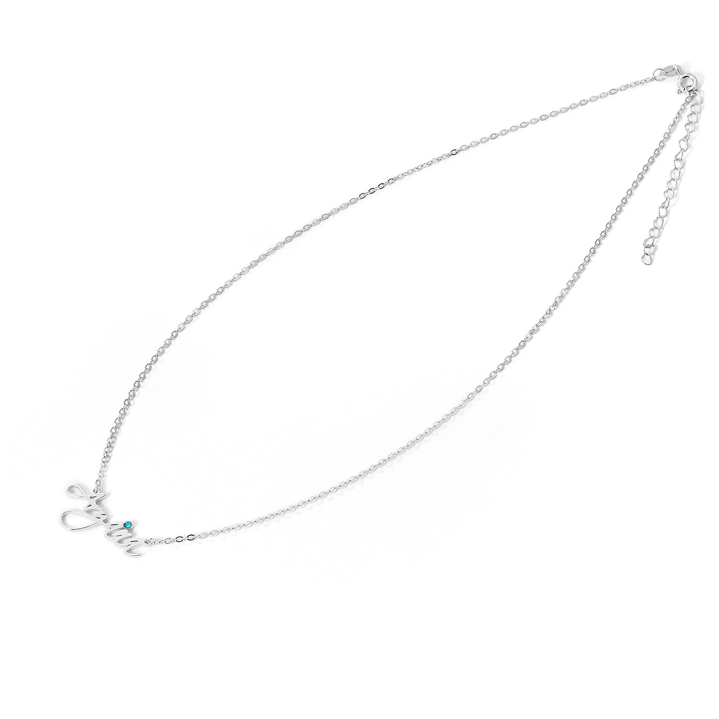 Customization sterling silver letter pendant with 16 inches + 2 inches necklace