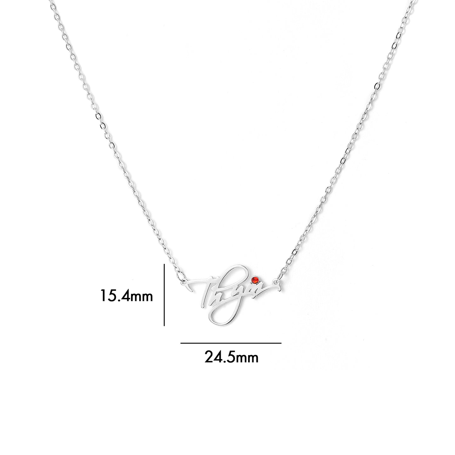 Custom sterling silver letter pendant with 16 inches + 2 inches necklace