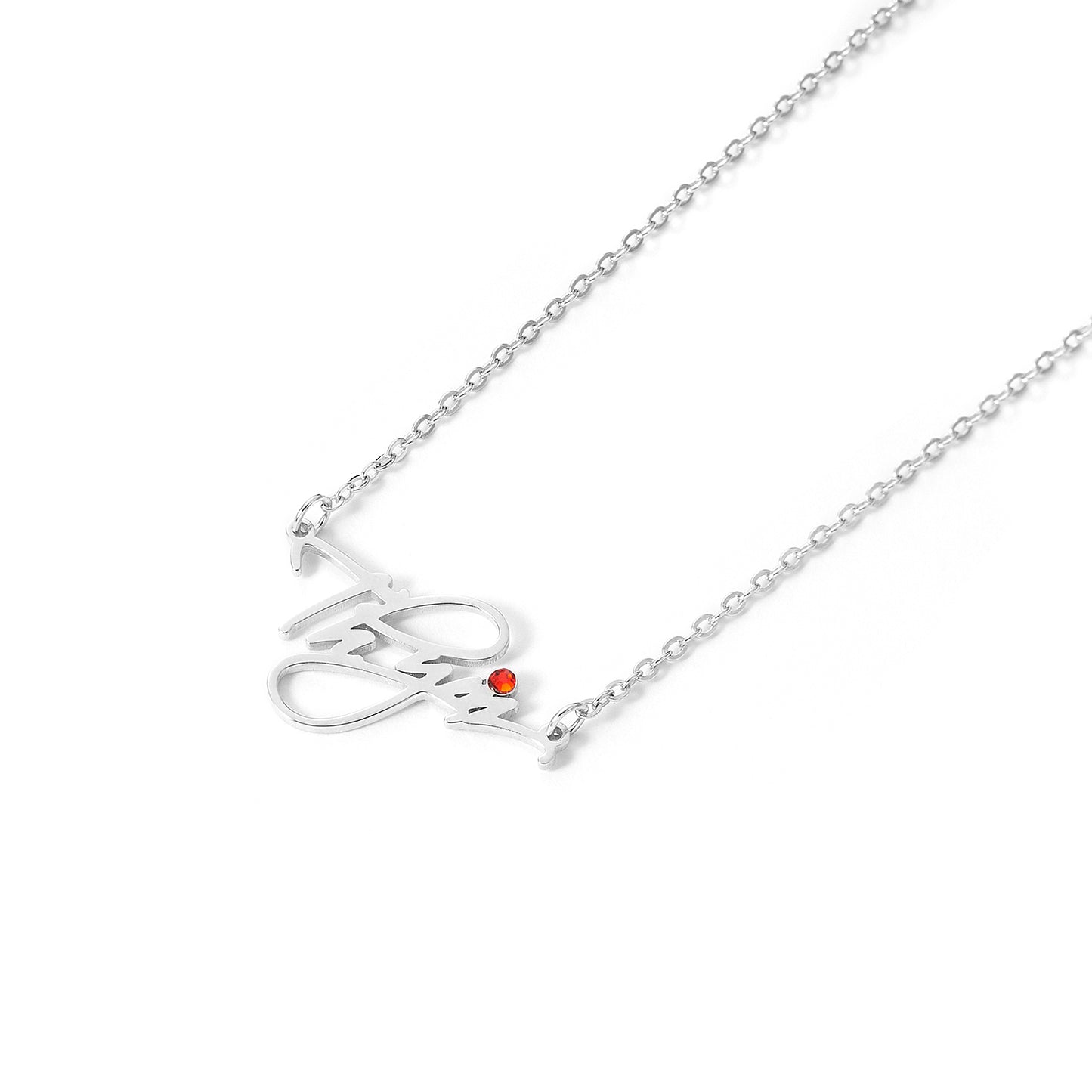 Custom sterling silver letter pendant with 16 inches + 2 inches necklace