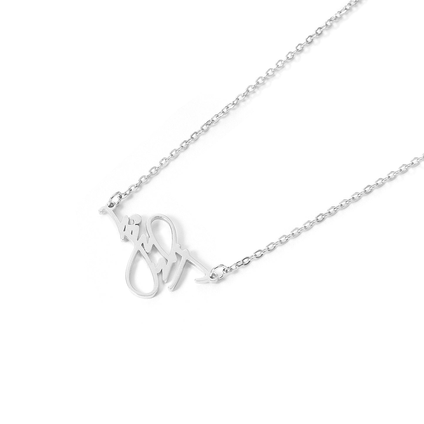 Custom sterling silver letter pendant with 16 inches + 2 inches necklace