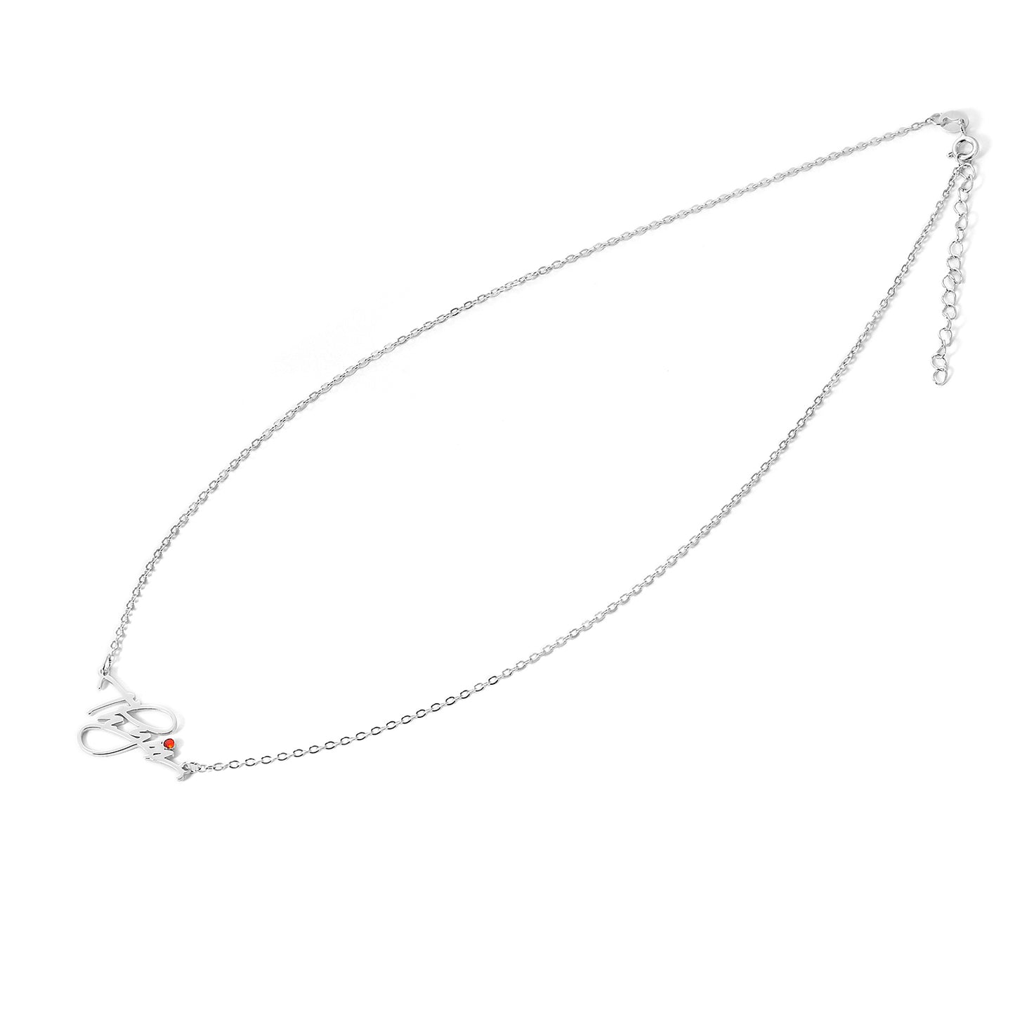 Custom sterling silver letter pendant with 16 inches + 2 inches necklace