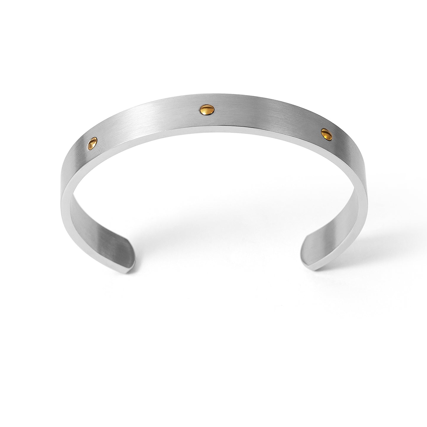 Stainless Steel Flat 10mm Cuff Bangle for Men Bracelet