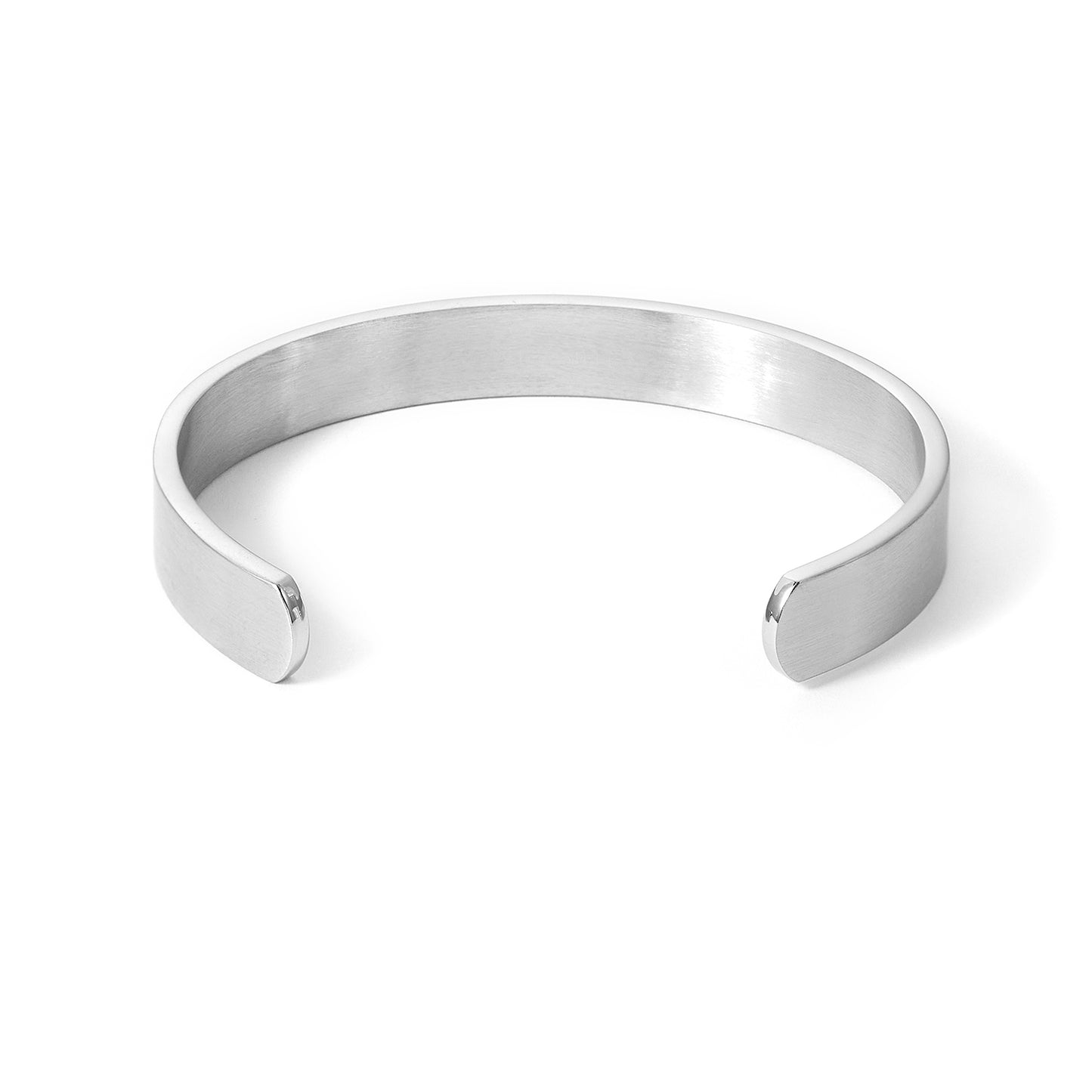 Stainless Steel Flat 10mm Cuff Bangle for Men Bracelet