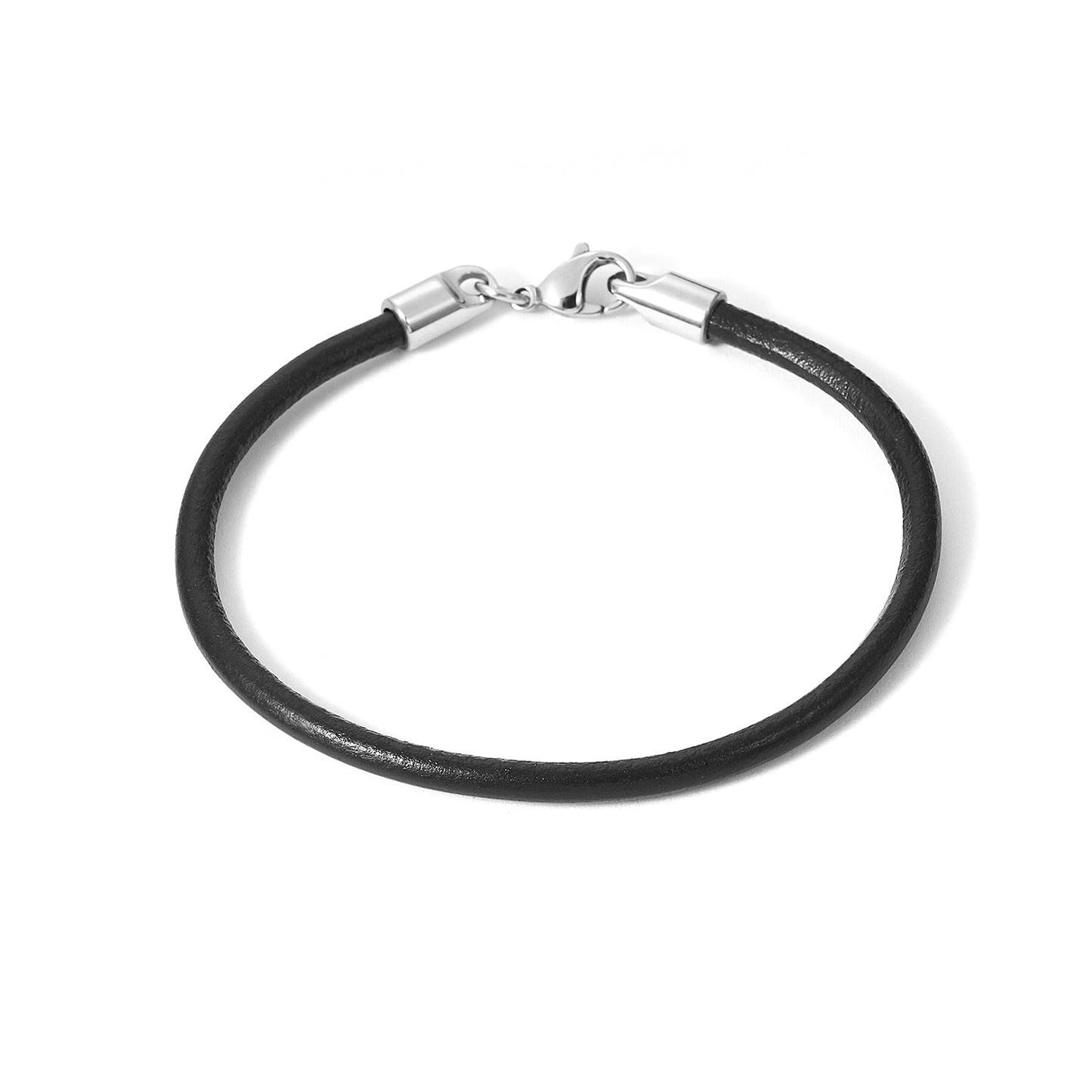 Unisex Black Purple Brown leather Bracelet Accessories stainless steel Connectors