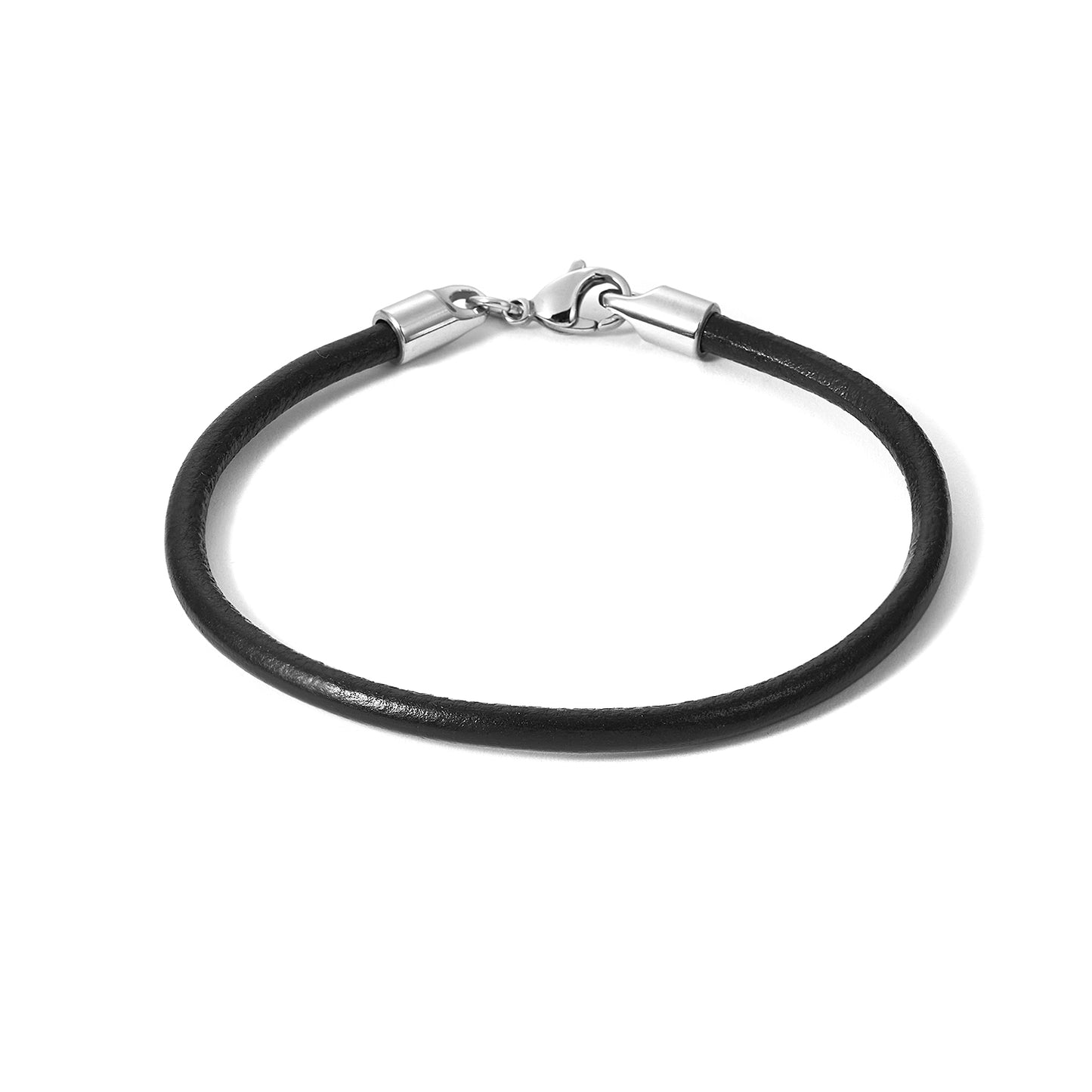 Unisex Black Purple Brown leather Bracelet Accessories stainless steel Connectors