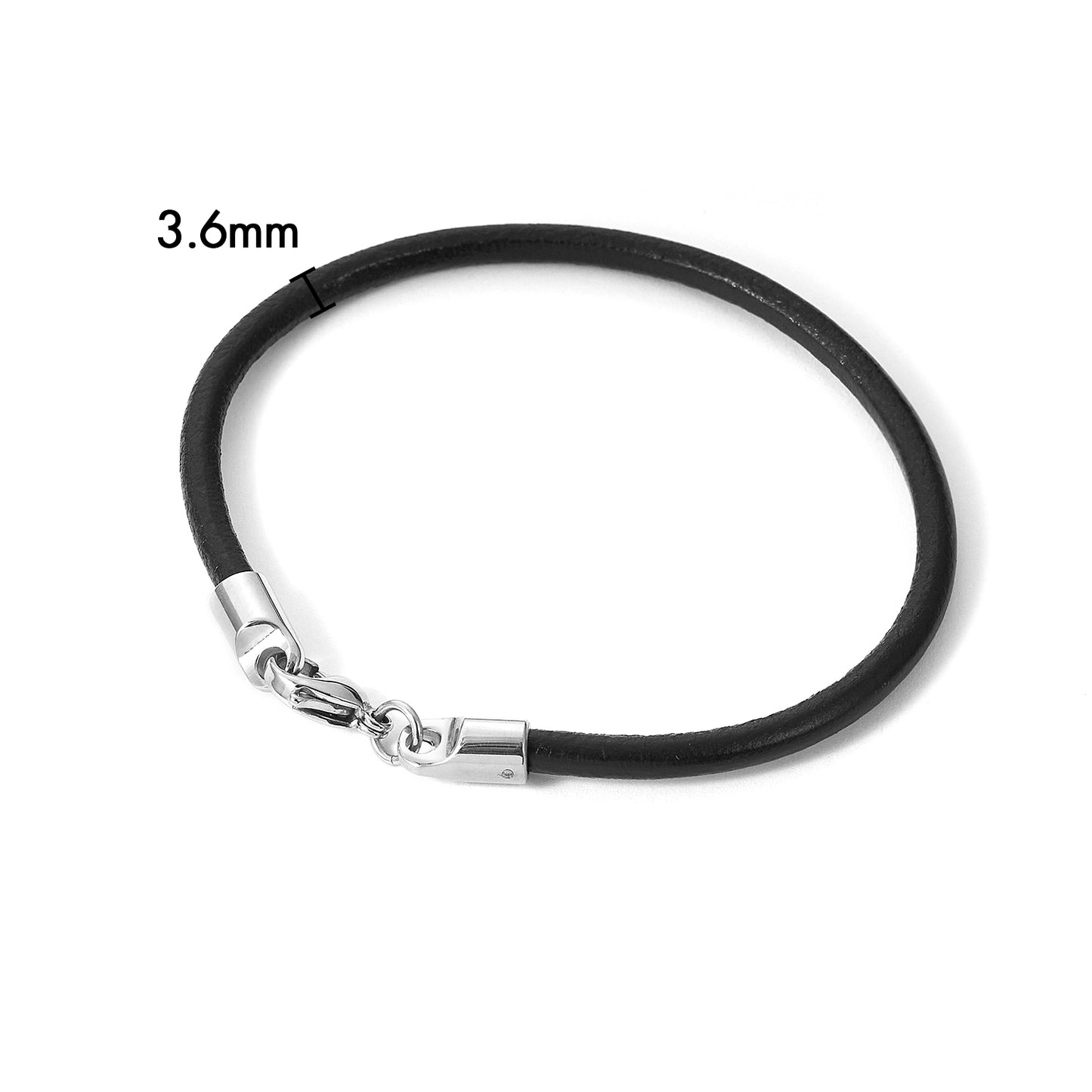 Unisex Black Purple Brown leather Bracelet Accessories stainless steel Connectors