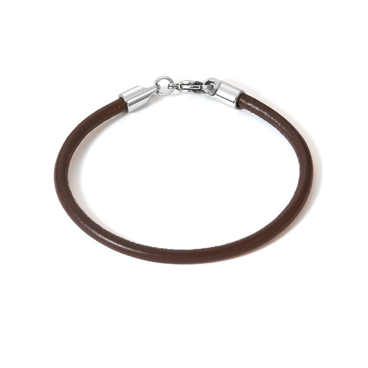 Unisex Black Purple Brown leather Bracelet Accessories stainless steel Connectors