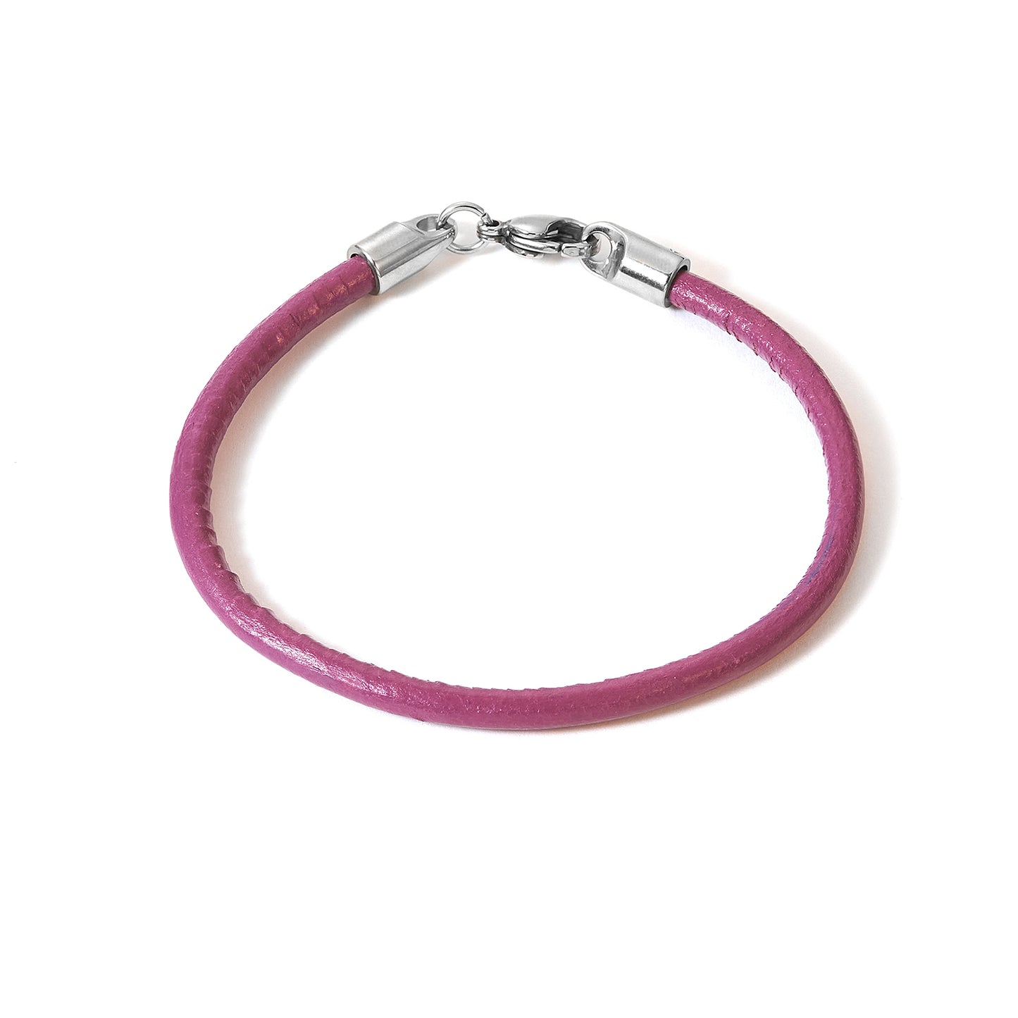 Unisex Black Purple Brown leather Bracelet Accessories stainless steel Connectors