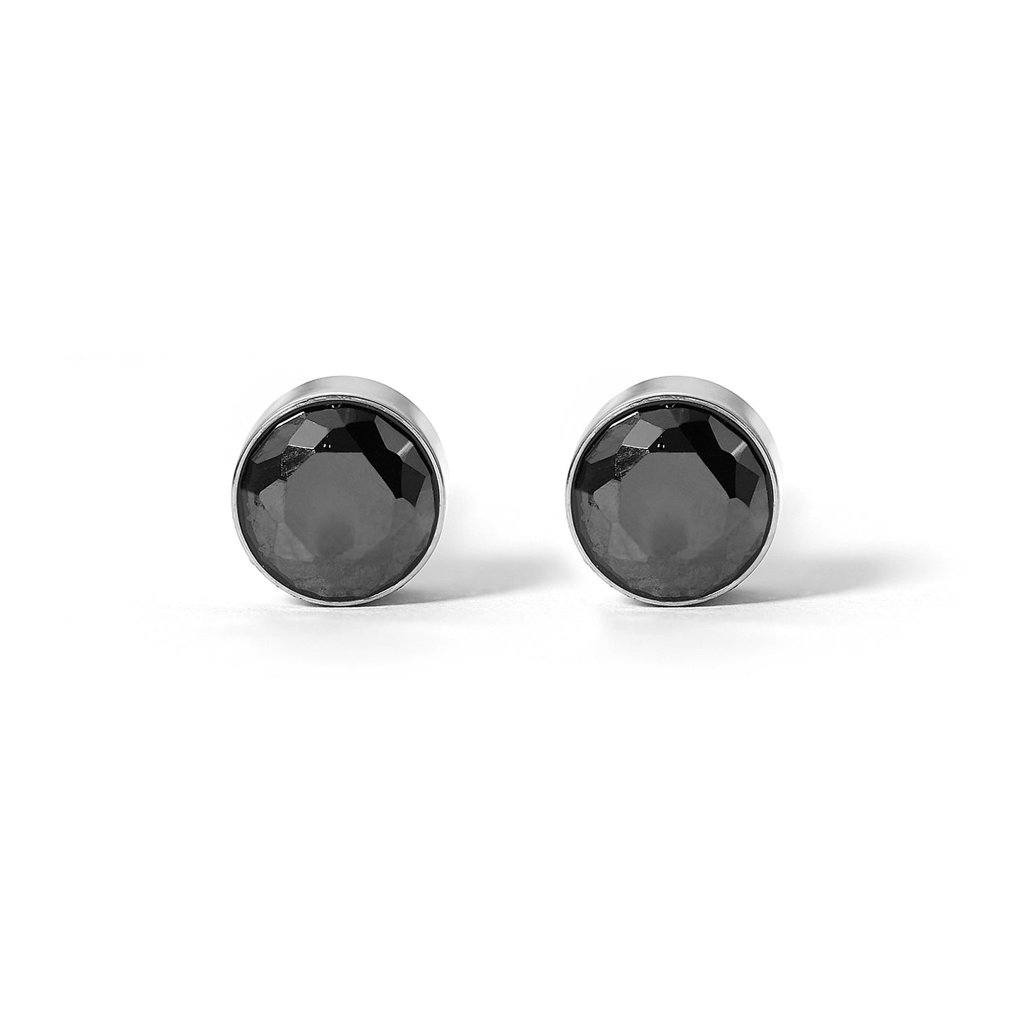 Stainless Steel 5mm Colorful Cubic Zirconia Round Ear Stick
