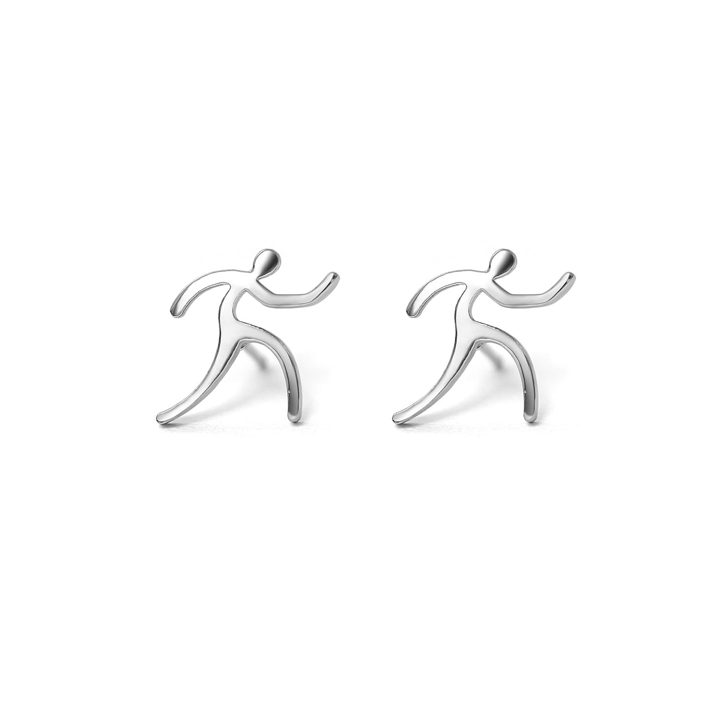 Power Running Man Stainless Steel Stud Earring