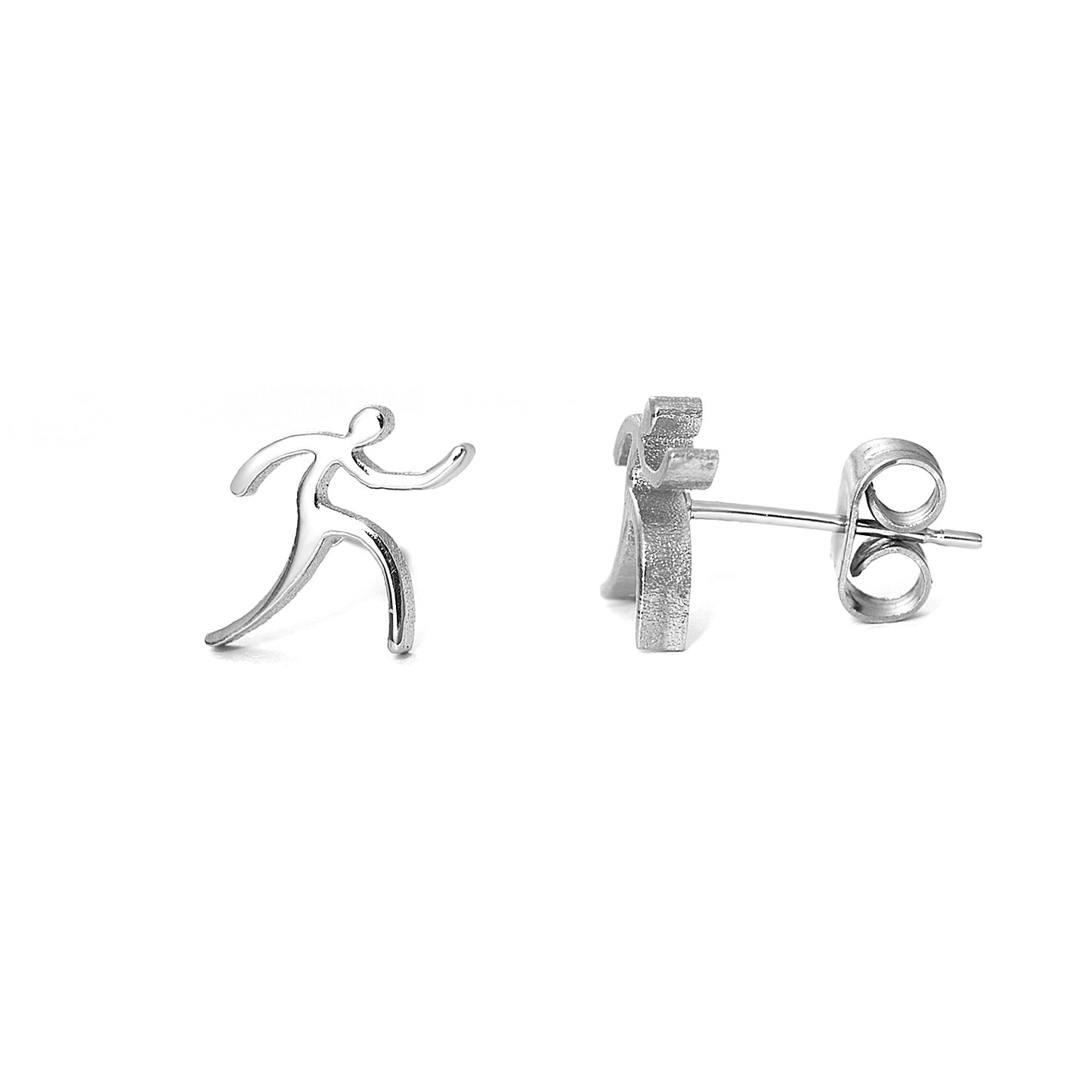 Power Running Man Stainless Steel Stud Earring