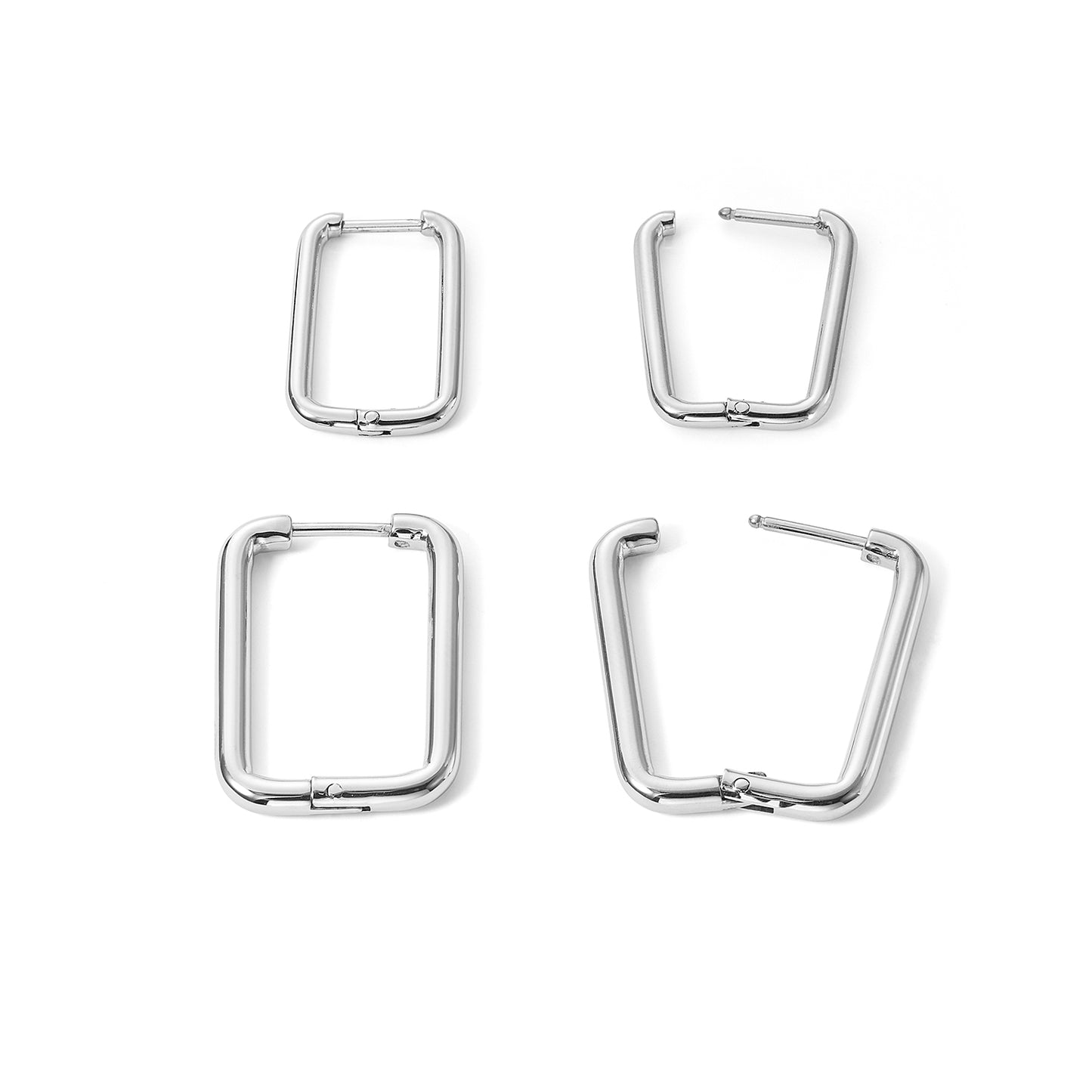 square stainless steel earring