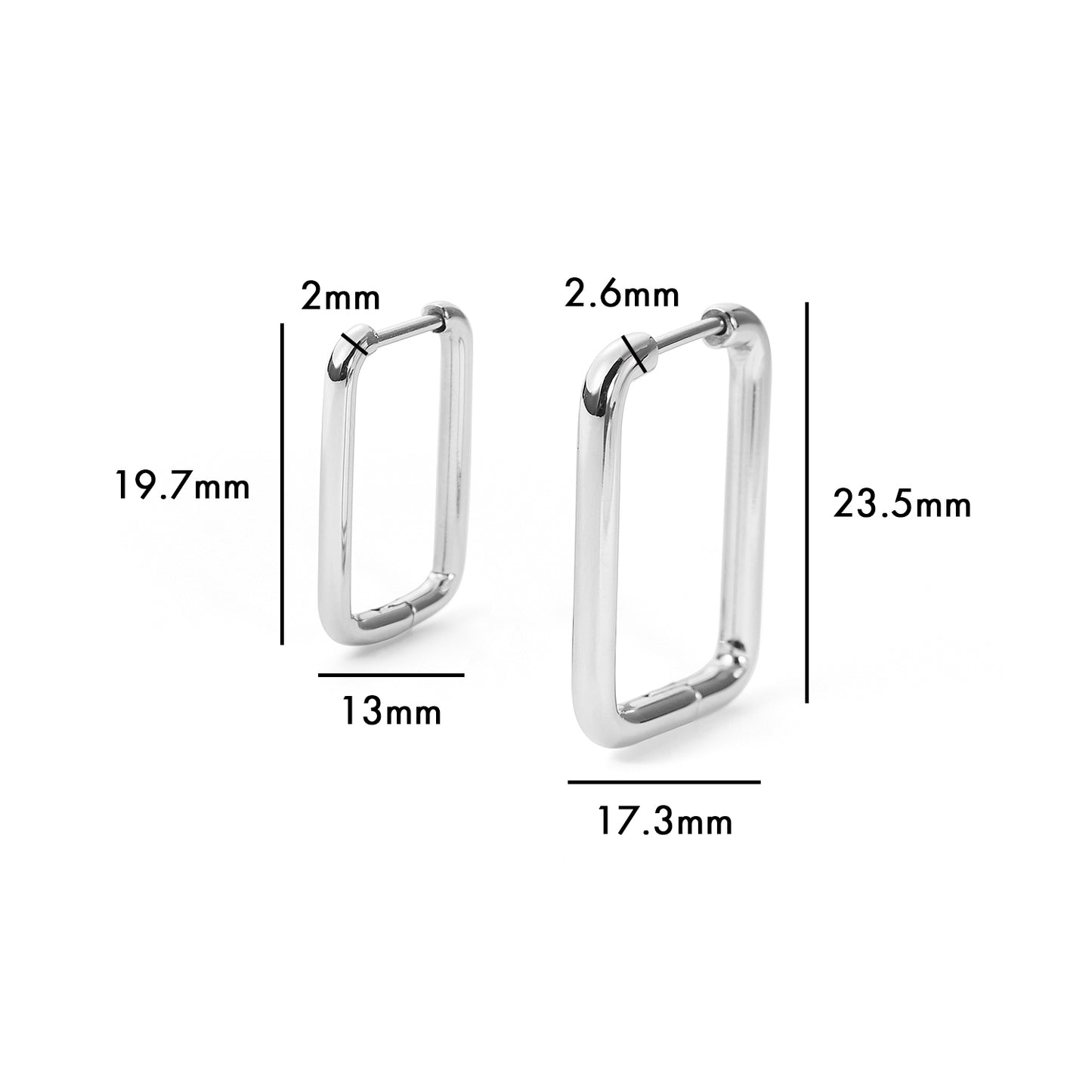 square stainless steel earring
