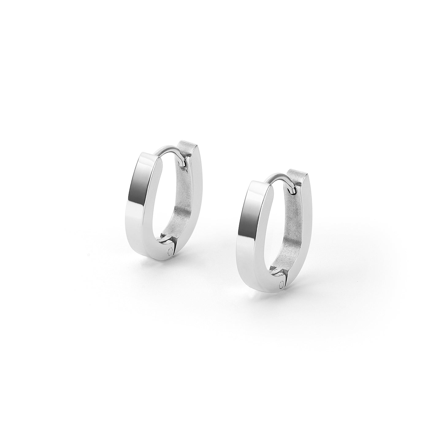 women stainless steel medium huggie earring