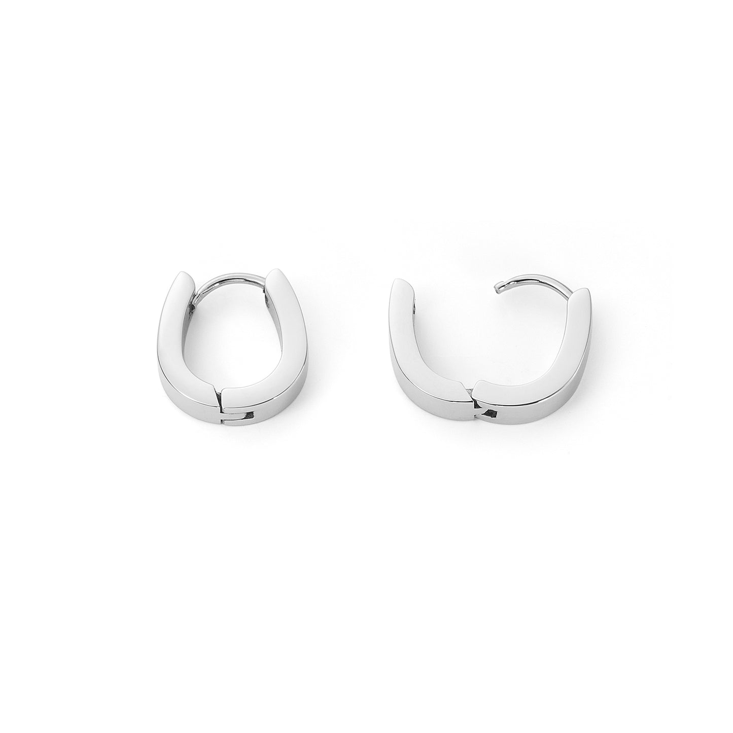 women stainless steel medium huggie earring