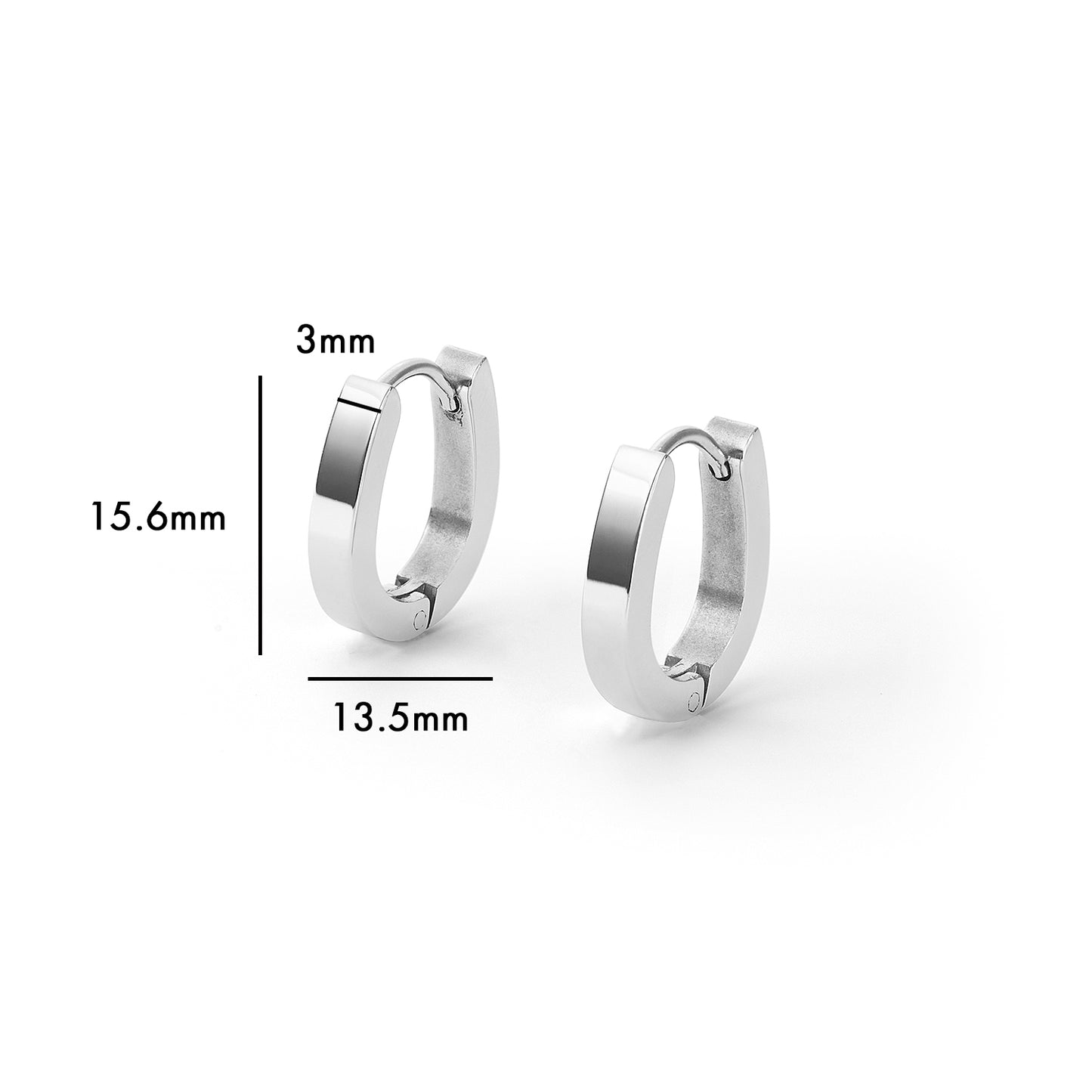 women stainless steel medium huggie earring