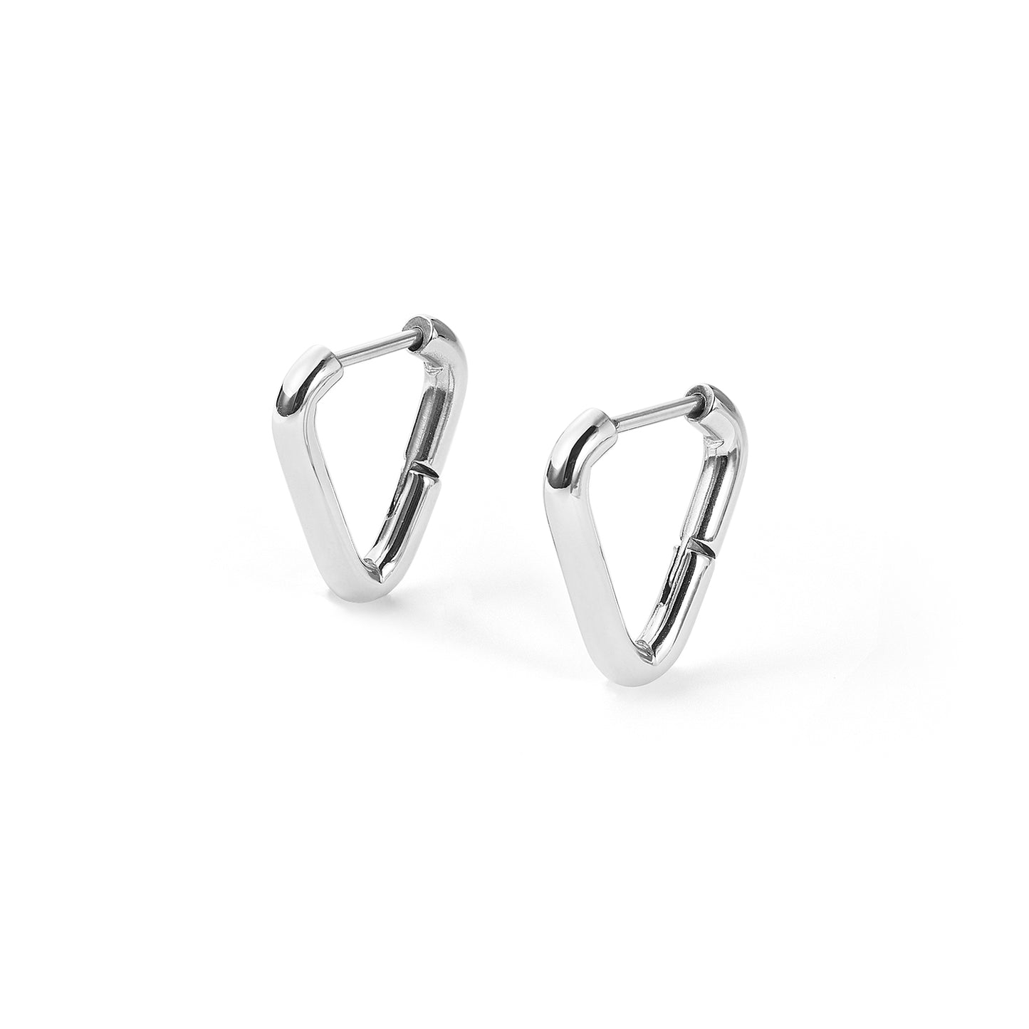 stainless steel triangle huggie earring