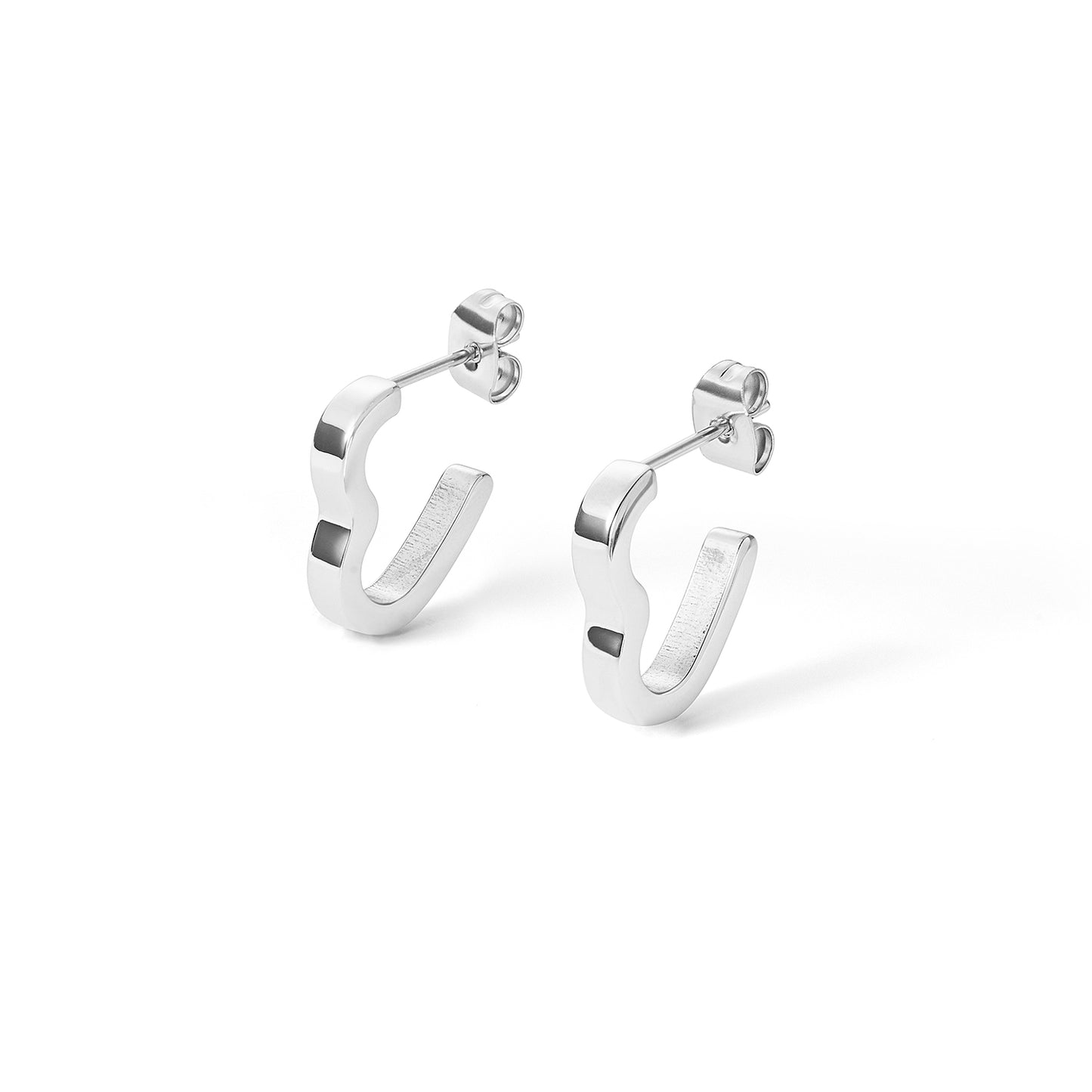 stainless steel C shape earring