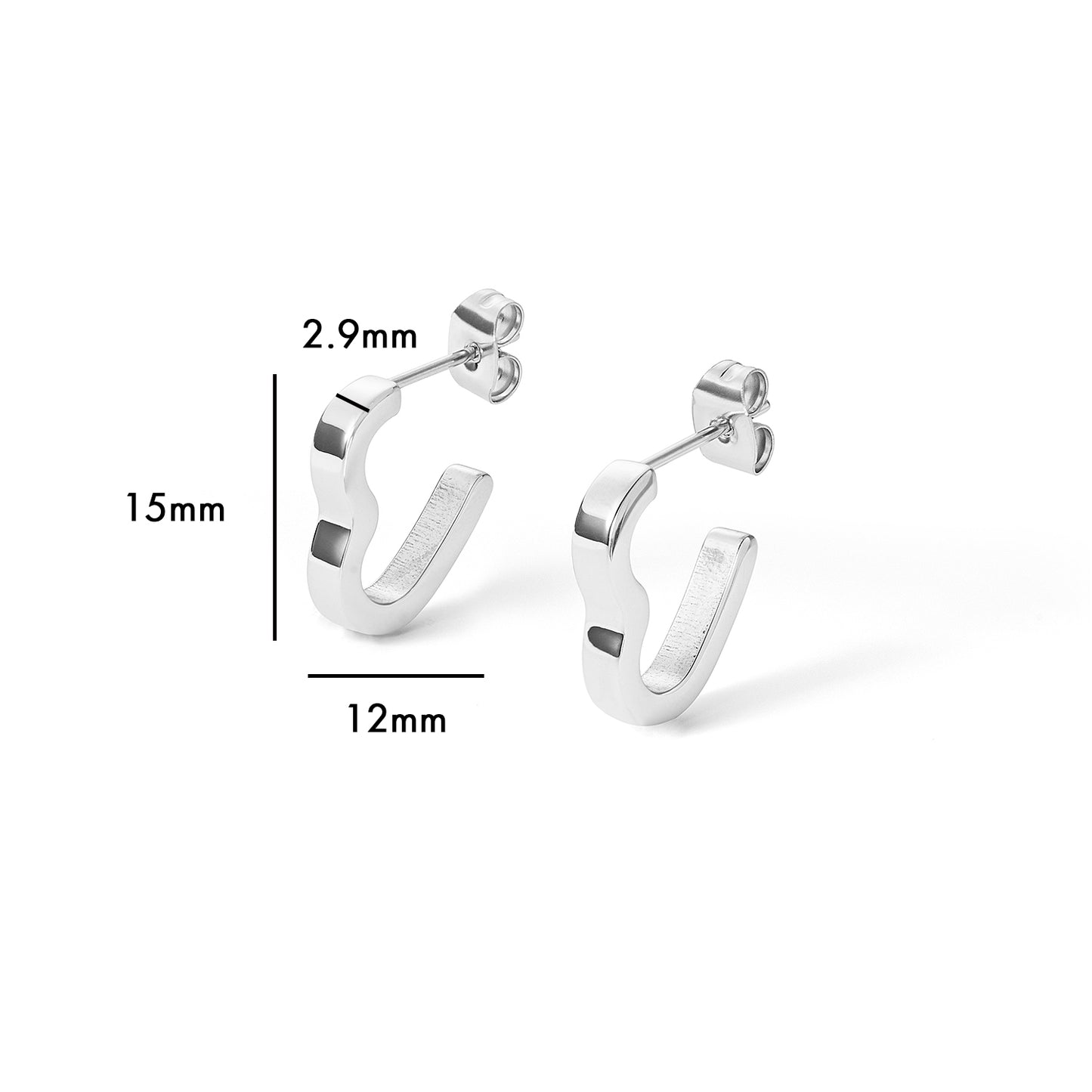 stainless steel C shape earring