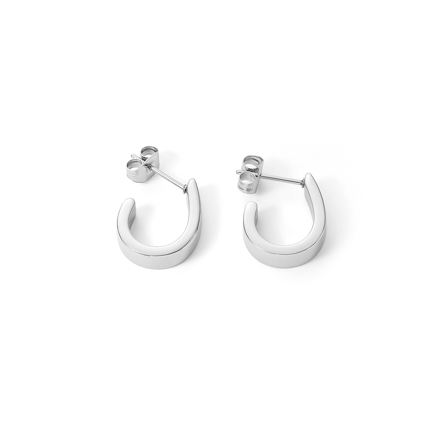 stainless steel C shape hoop earring