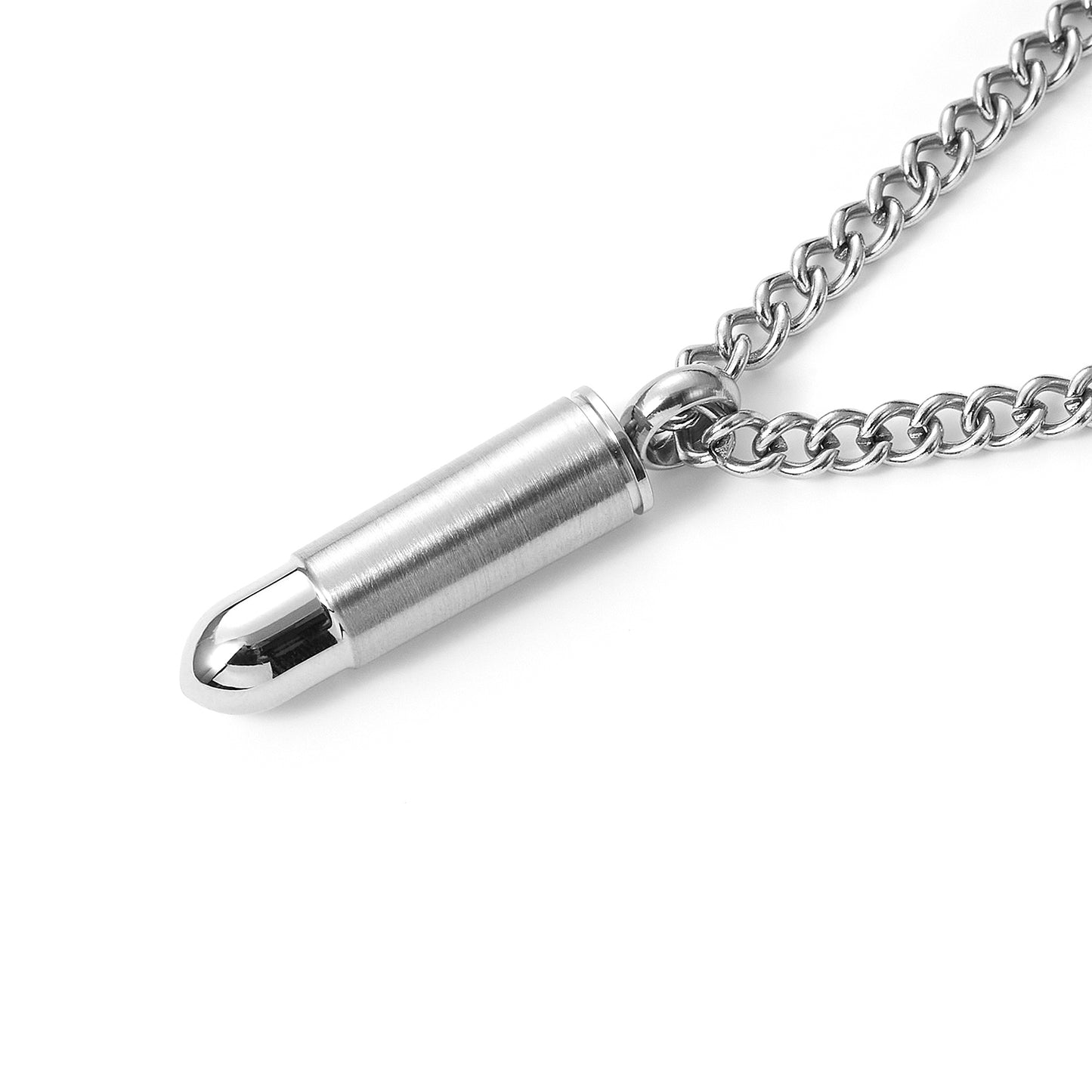 Stainless steel bullet shape pendant with chain