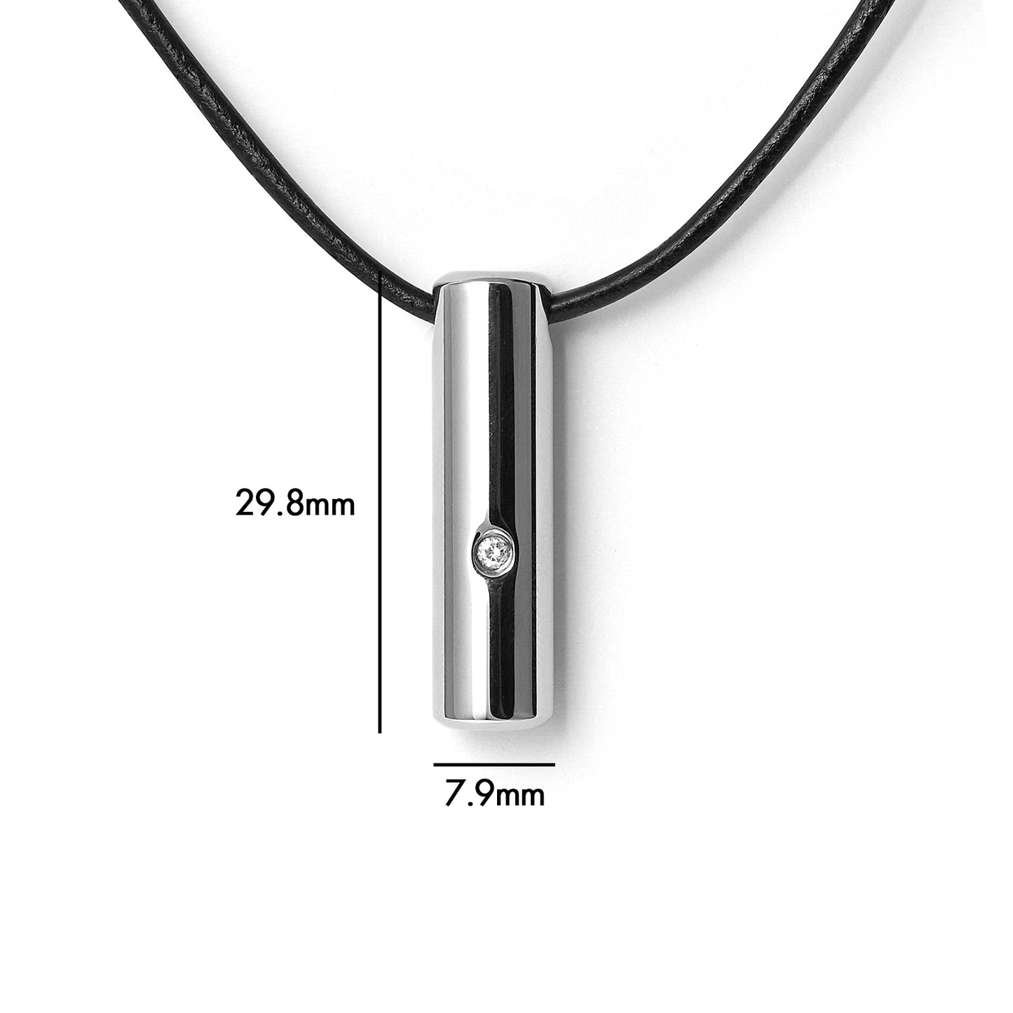 Stainless steel cylinder pendant with chain